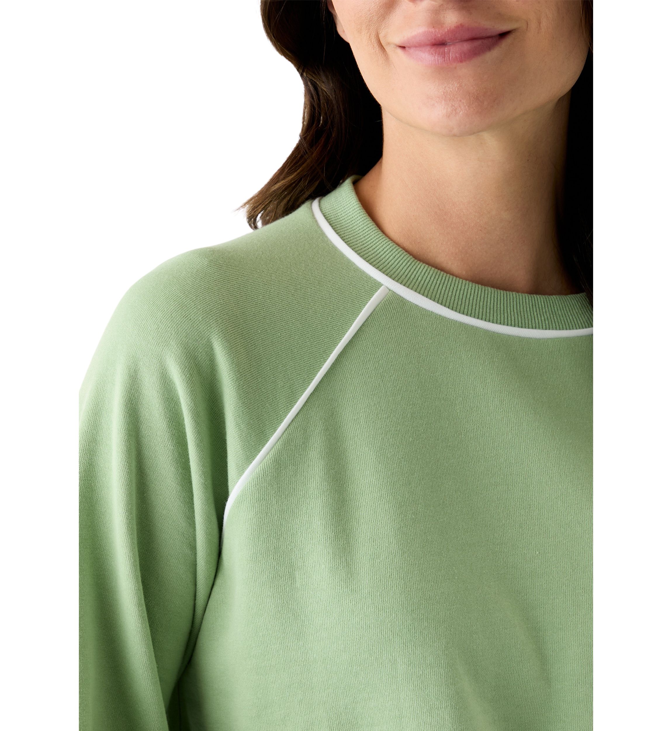 Womens Long Sleeve Piping Sweatshirt