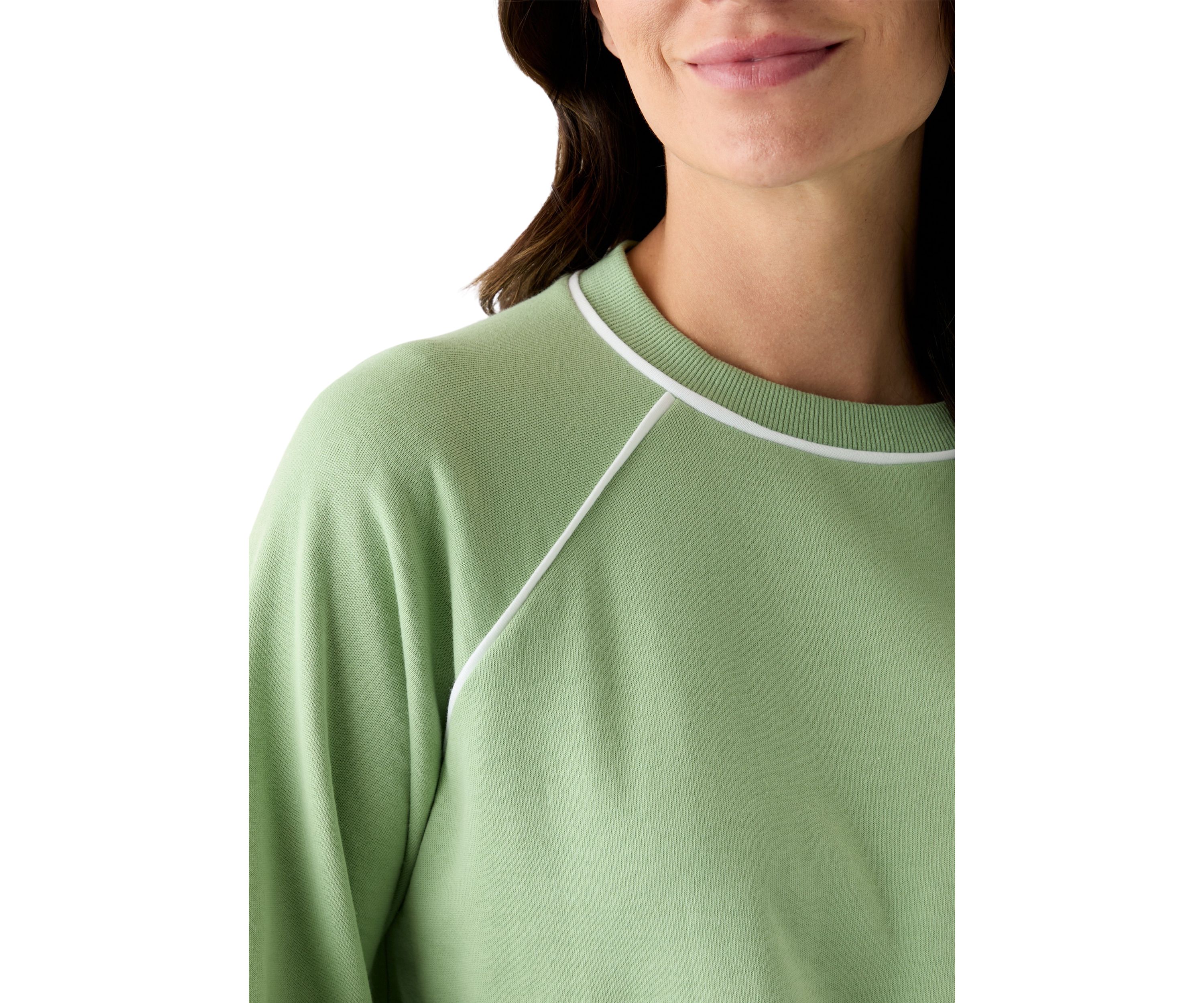 Womens Long Sleeve Piping Sweatshirt