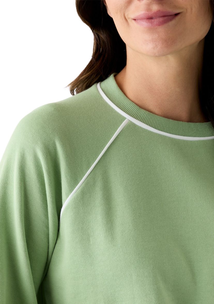Womens Long Sleeve Piping Sweatshirt