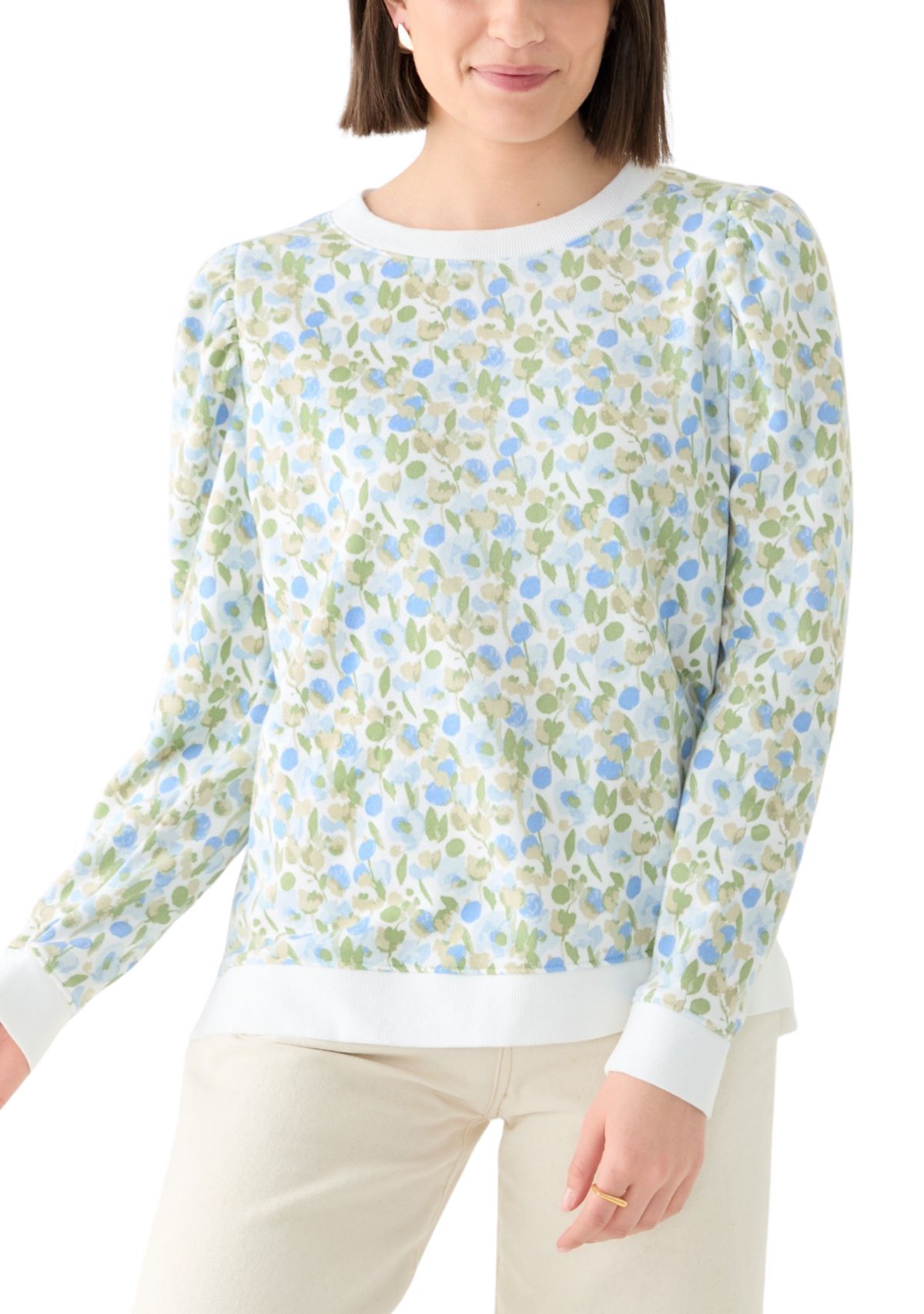 Womens Long Puff Sleeve Sweatshirt