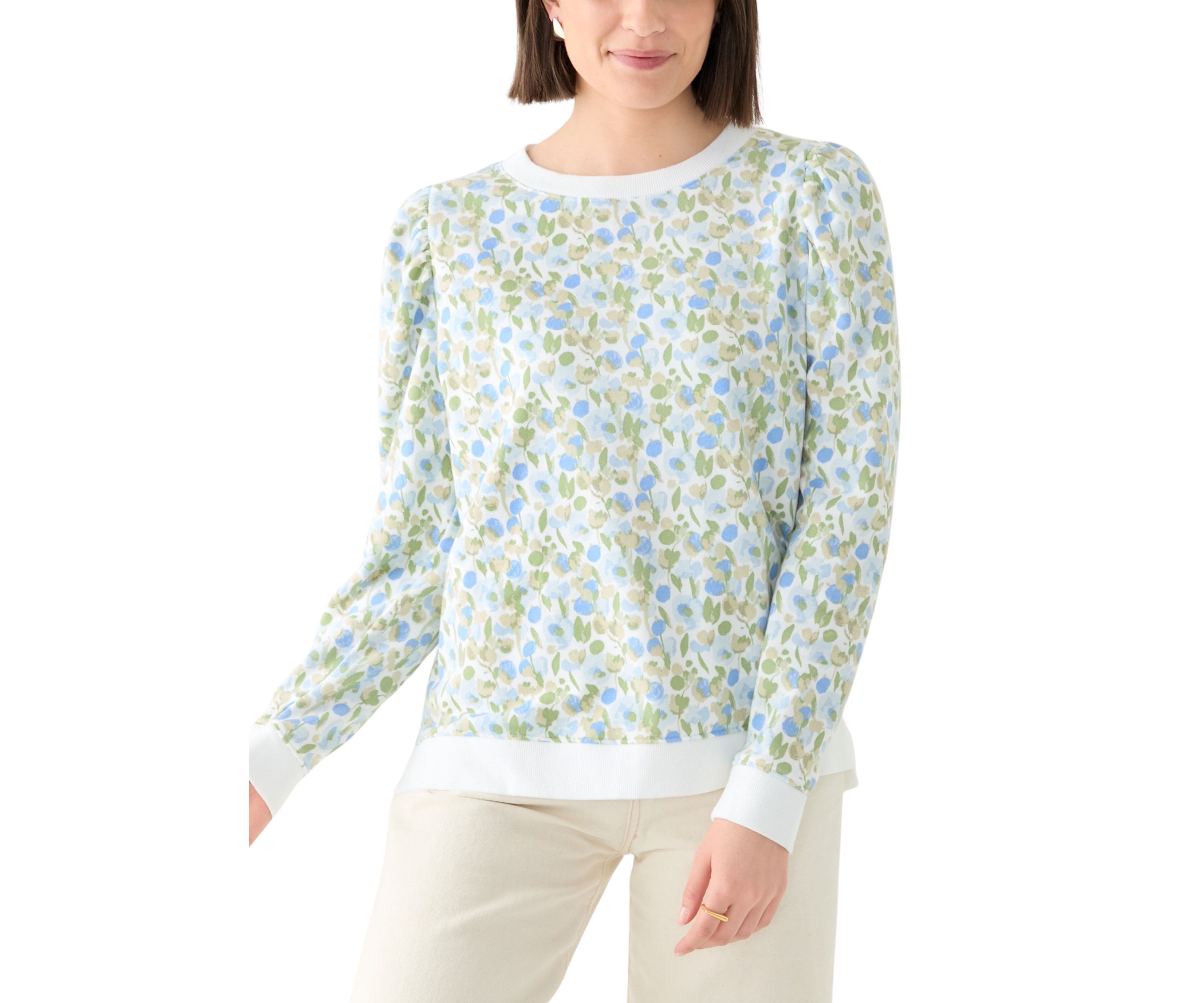 Womens Long Puff Sleeve Sweatshirt