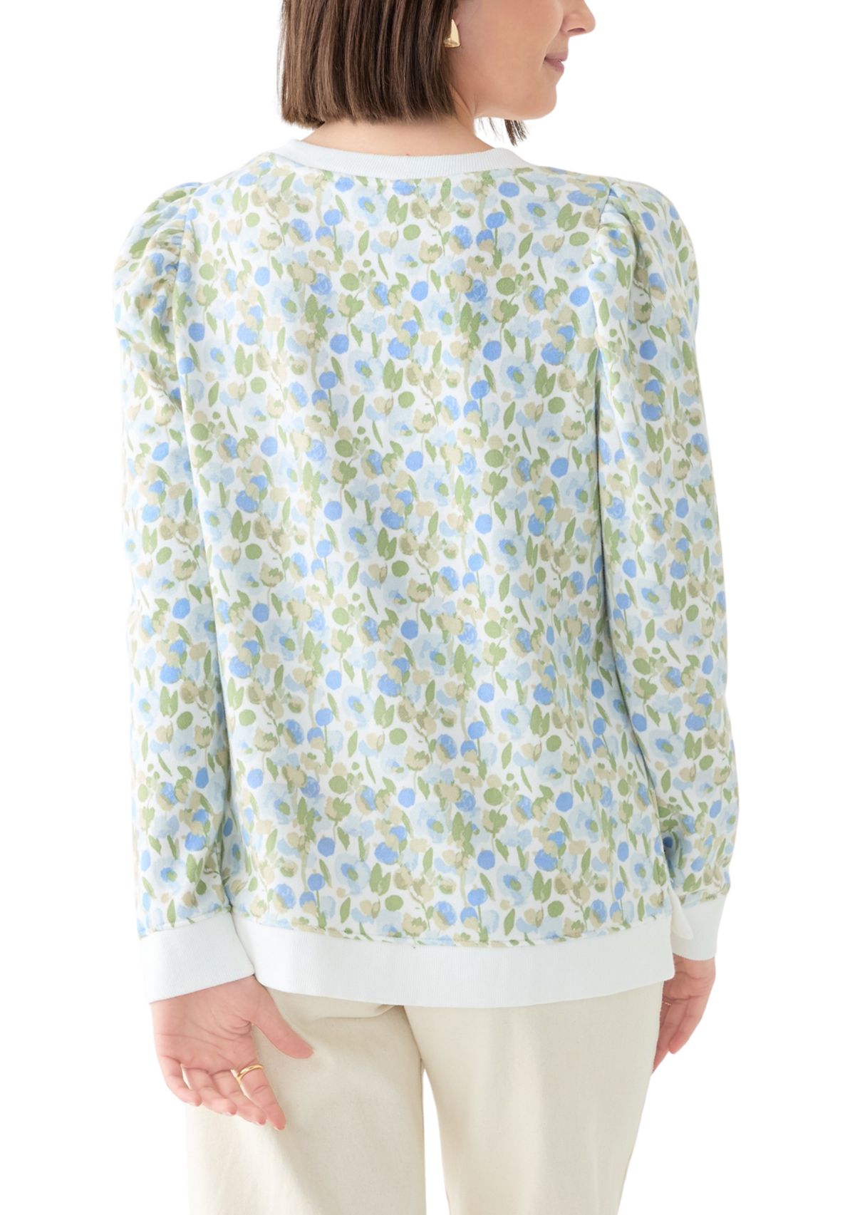 Womens Long Puff Sleeve Sweatshirt