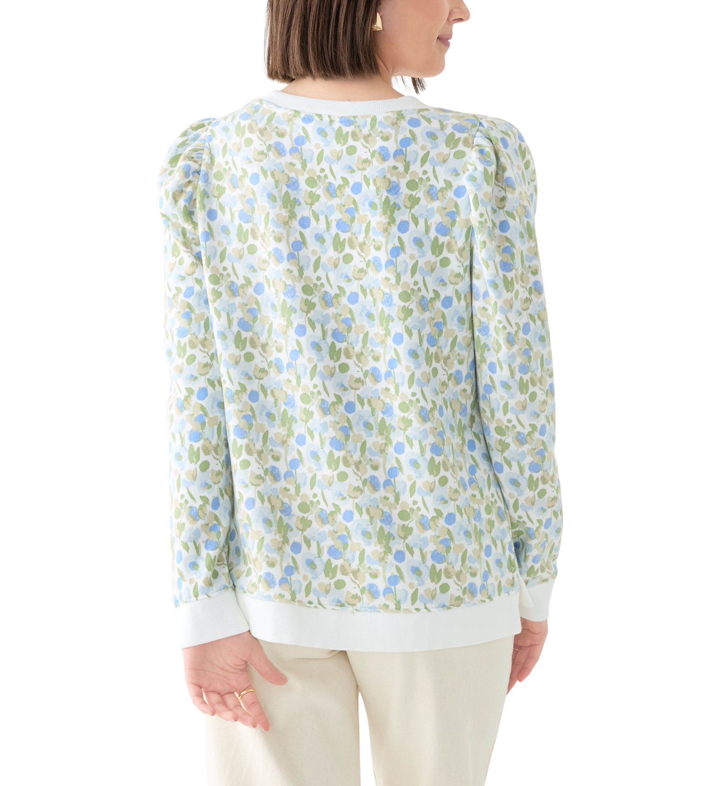Womens Long Puff Sleeve Sweatshirt