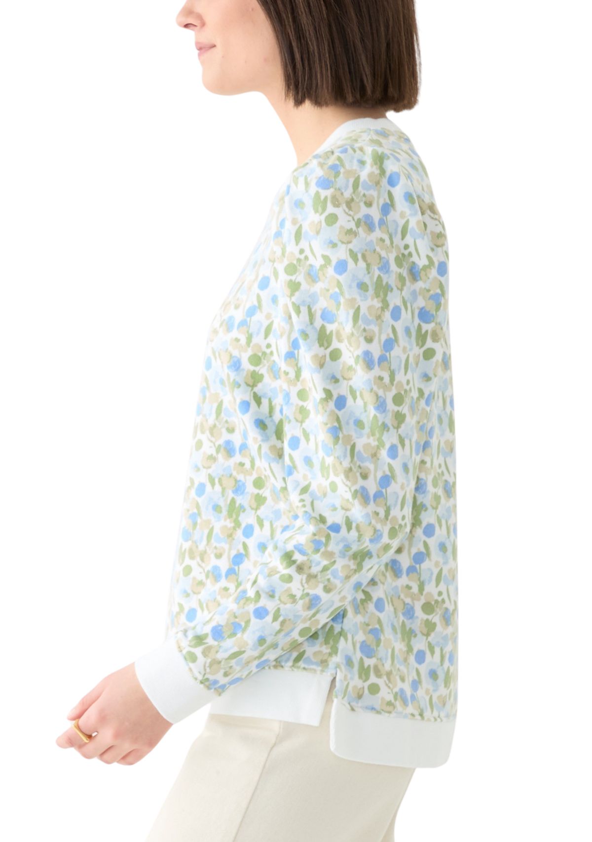 Womens Long Puff Sleeve Sweatshirt