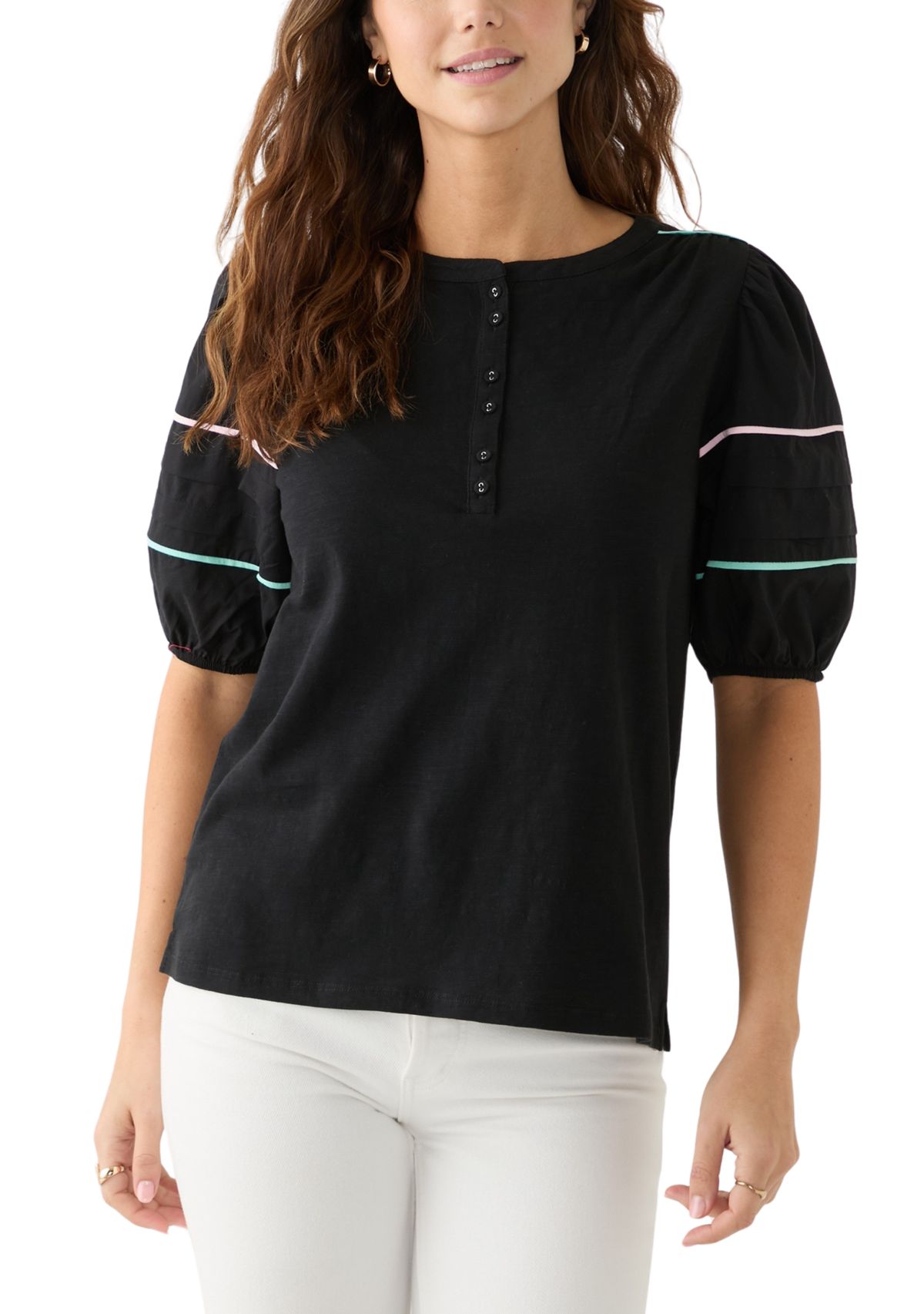 Womens Pipping Henley Top