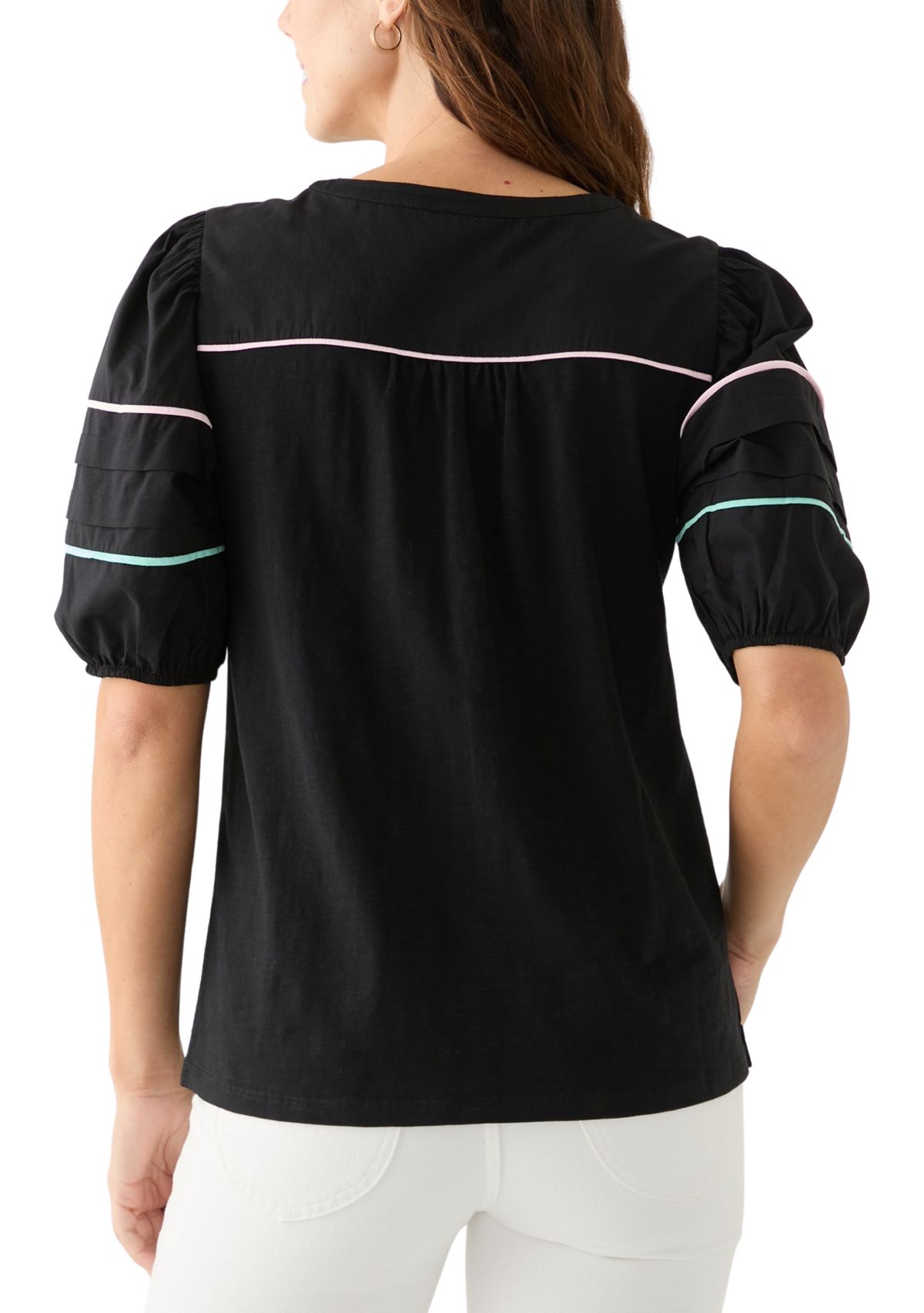 Womens Pipping Henley Top