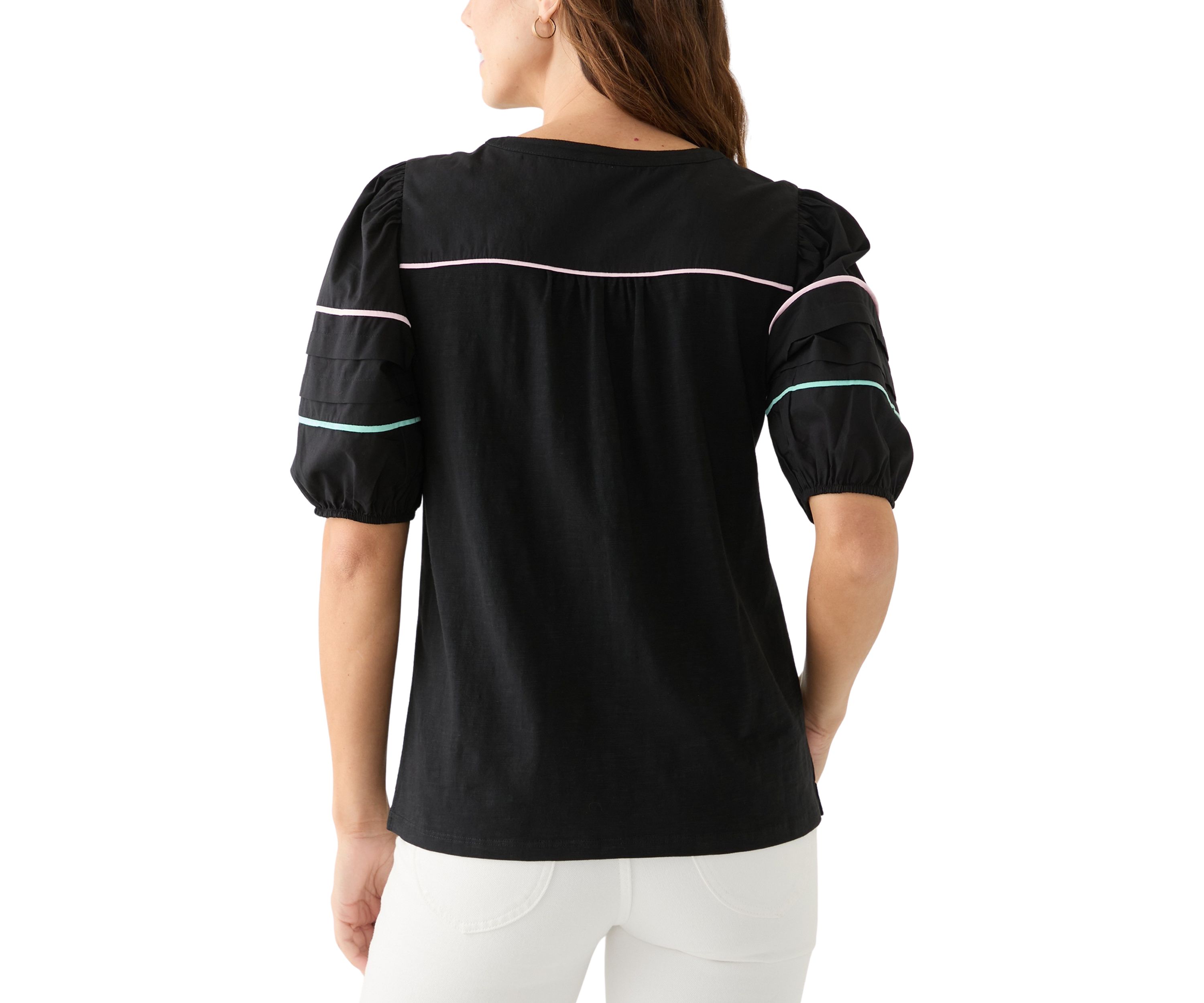 Womens Pipping Henley Top