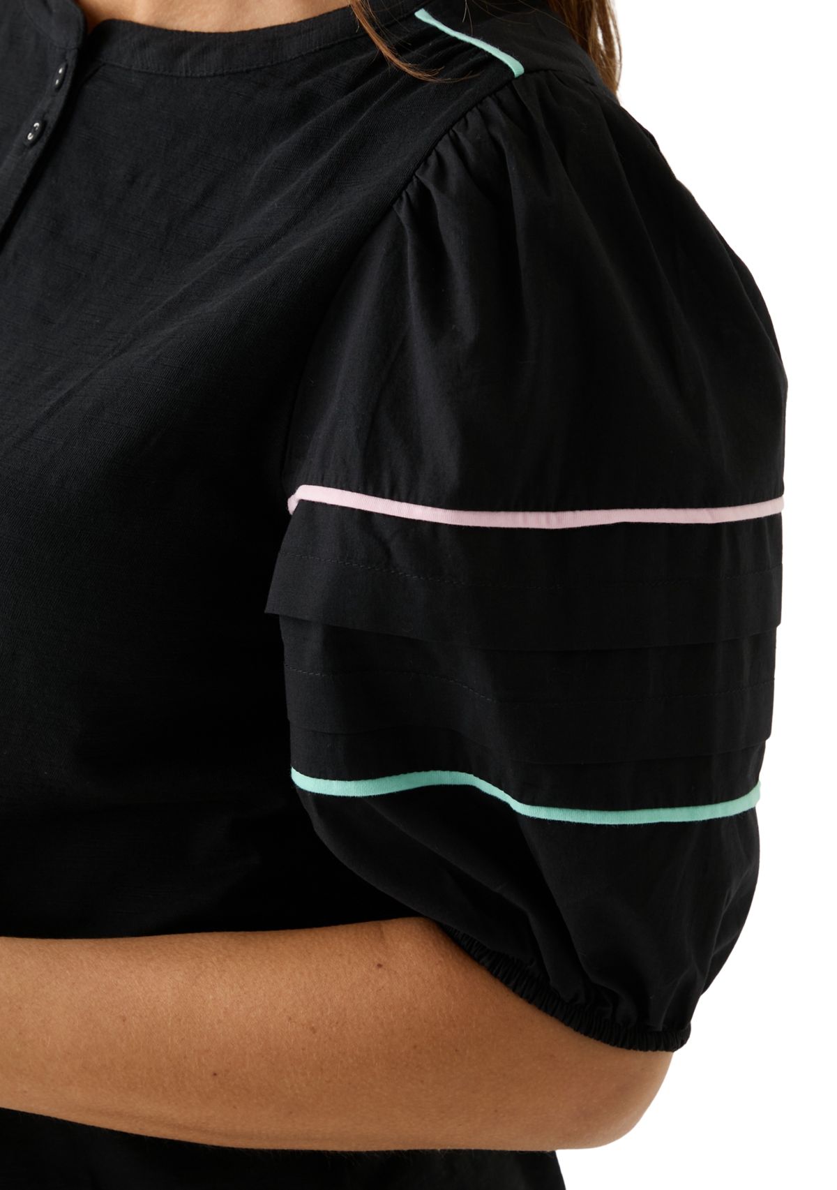 Womens Pipping Henley Top