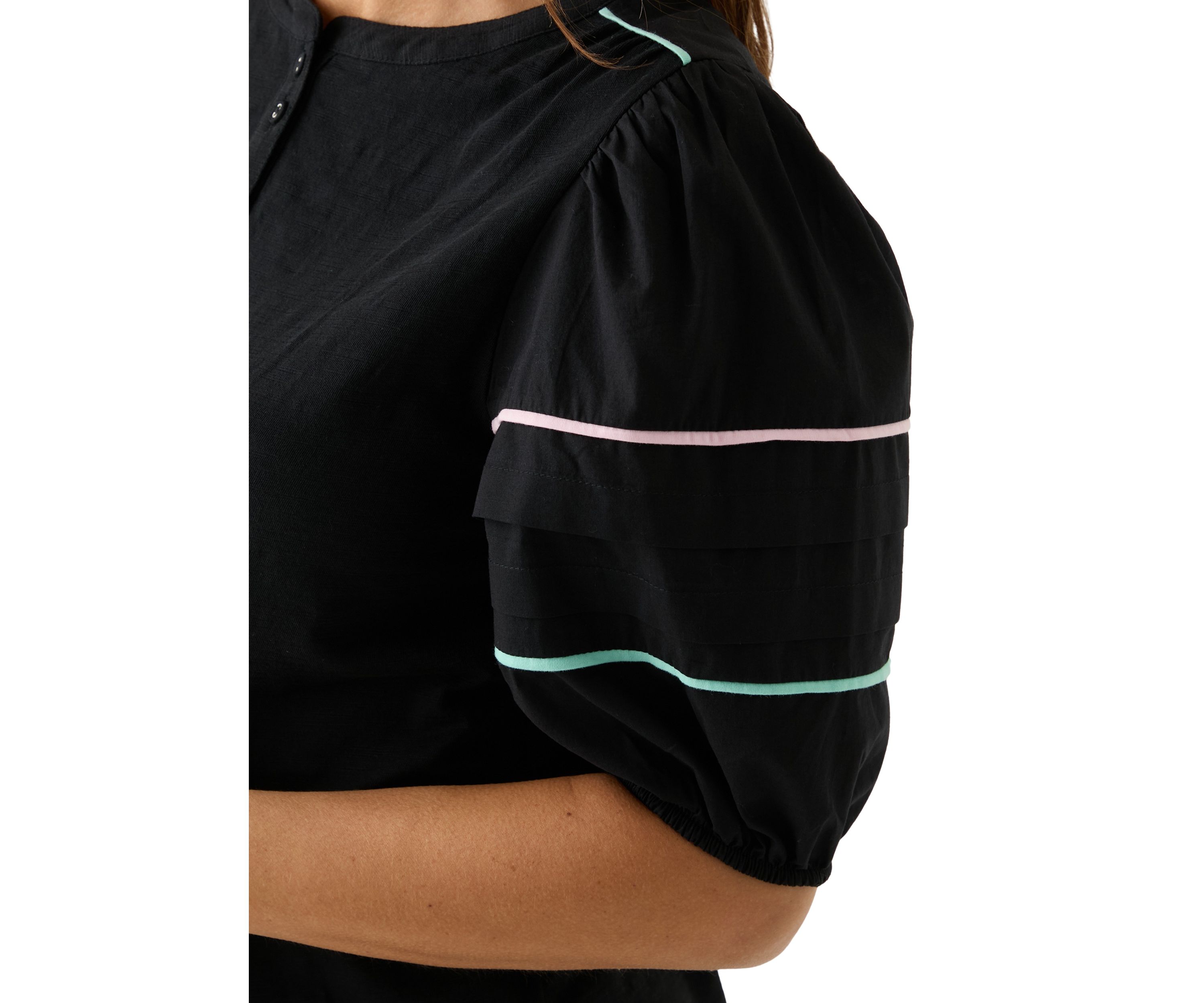 Womens Pipping Henley Top