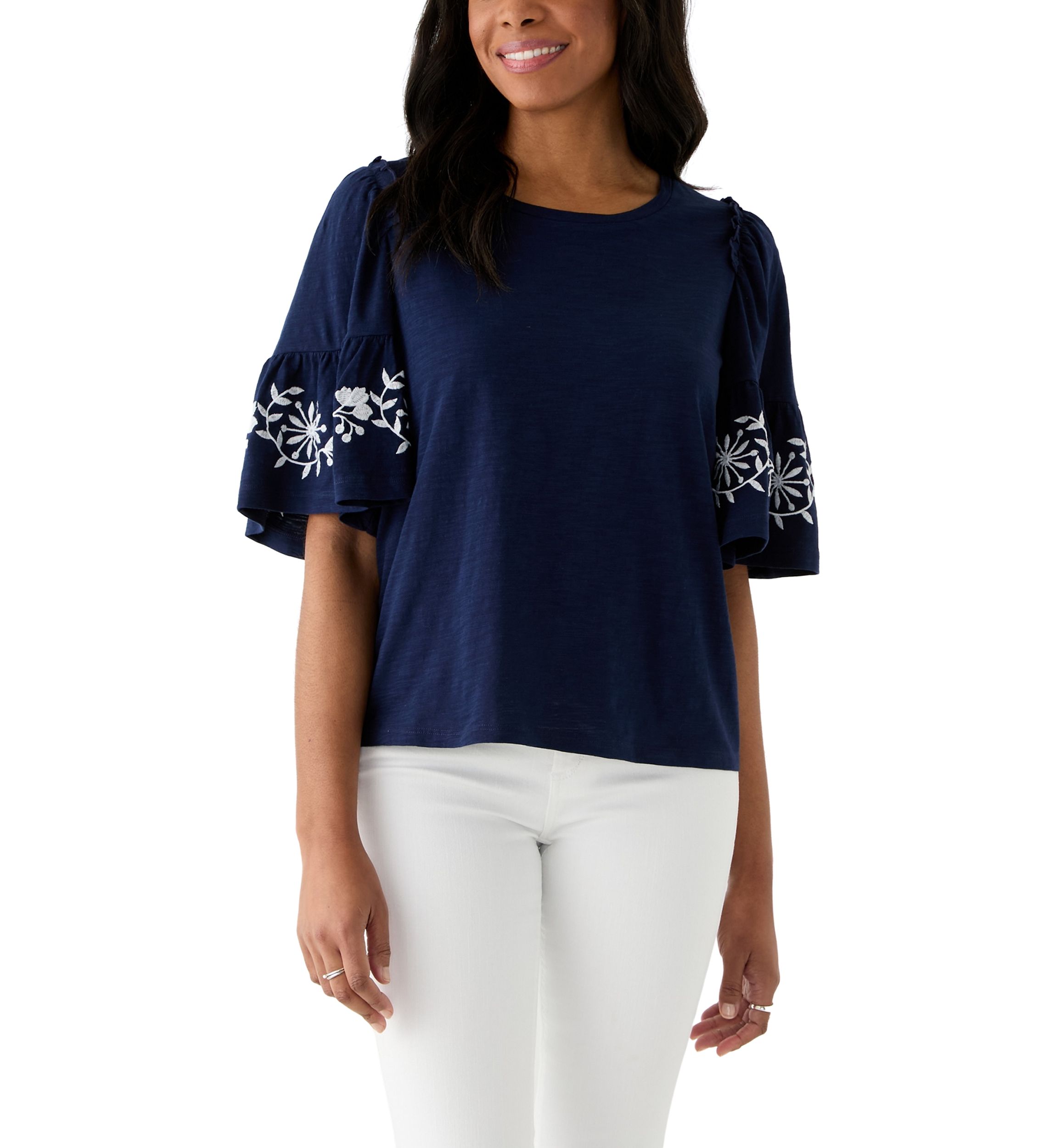 Womens Flutter Sleeve Top