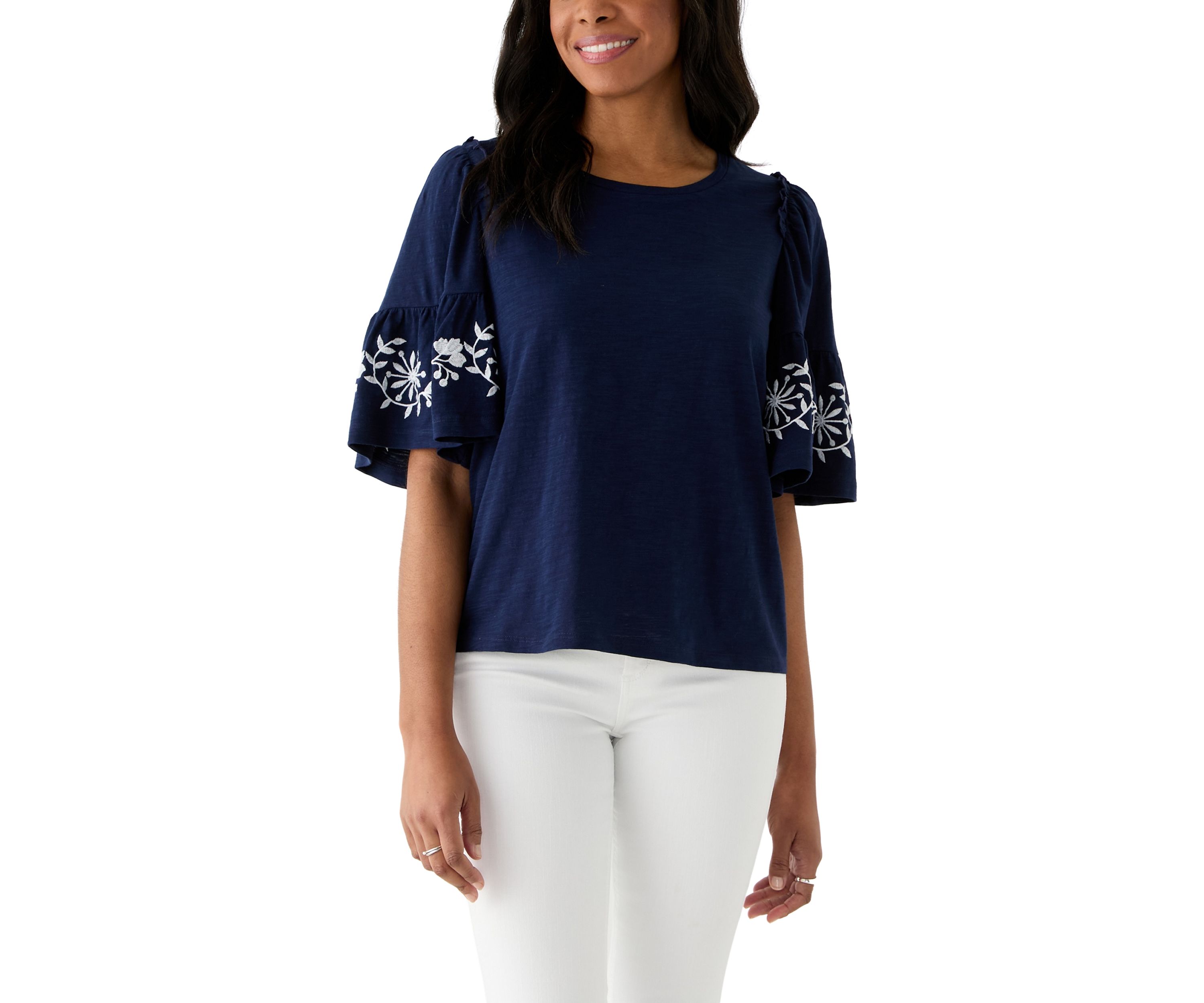 Womens Flutter Sleeve Top