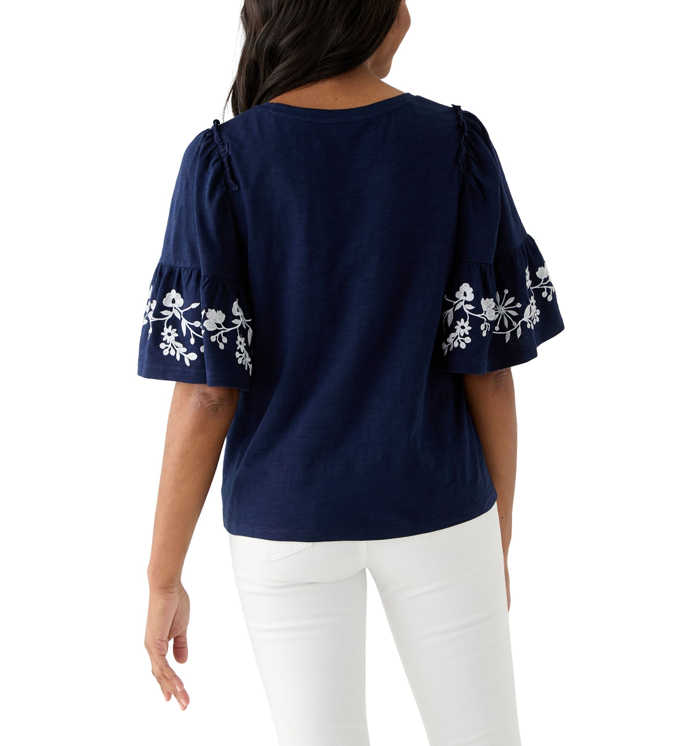 Womens Flutter Sleeve Top