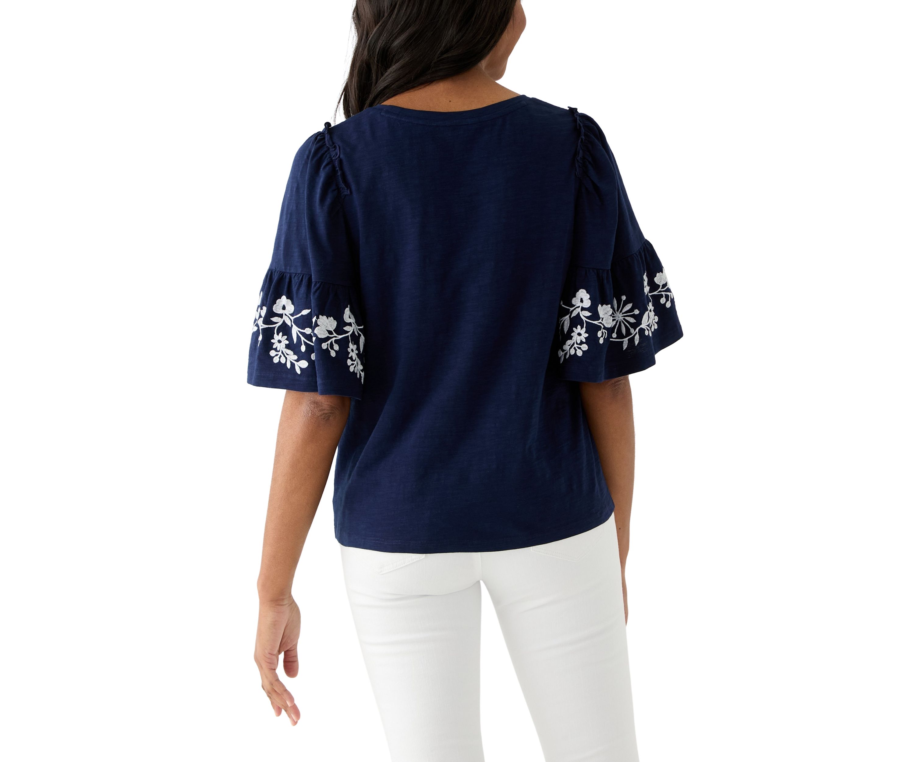Womens Flutter Sleeve Top