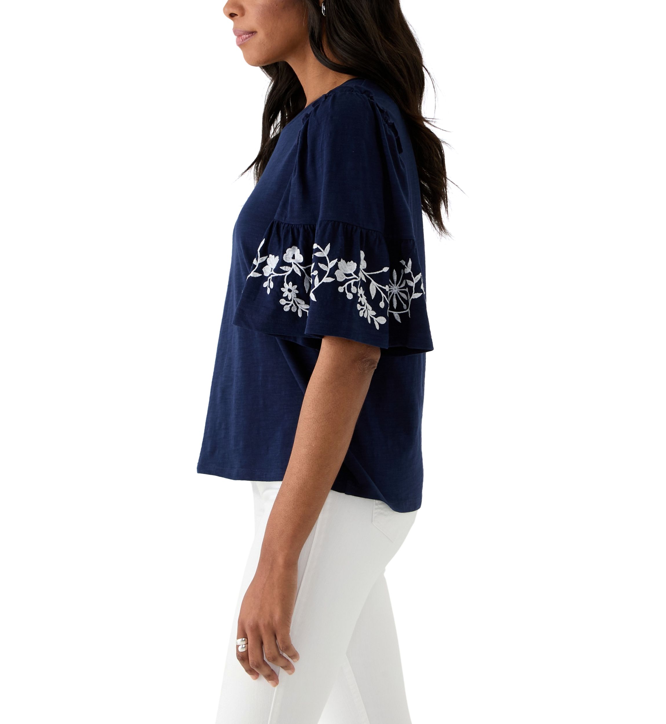 Womens Flutter Sleeve Top