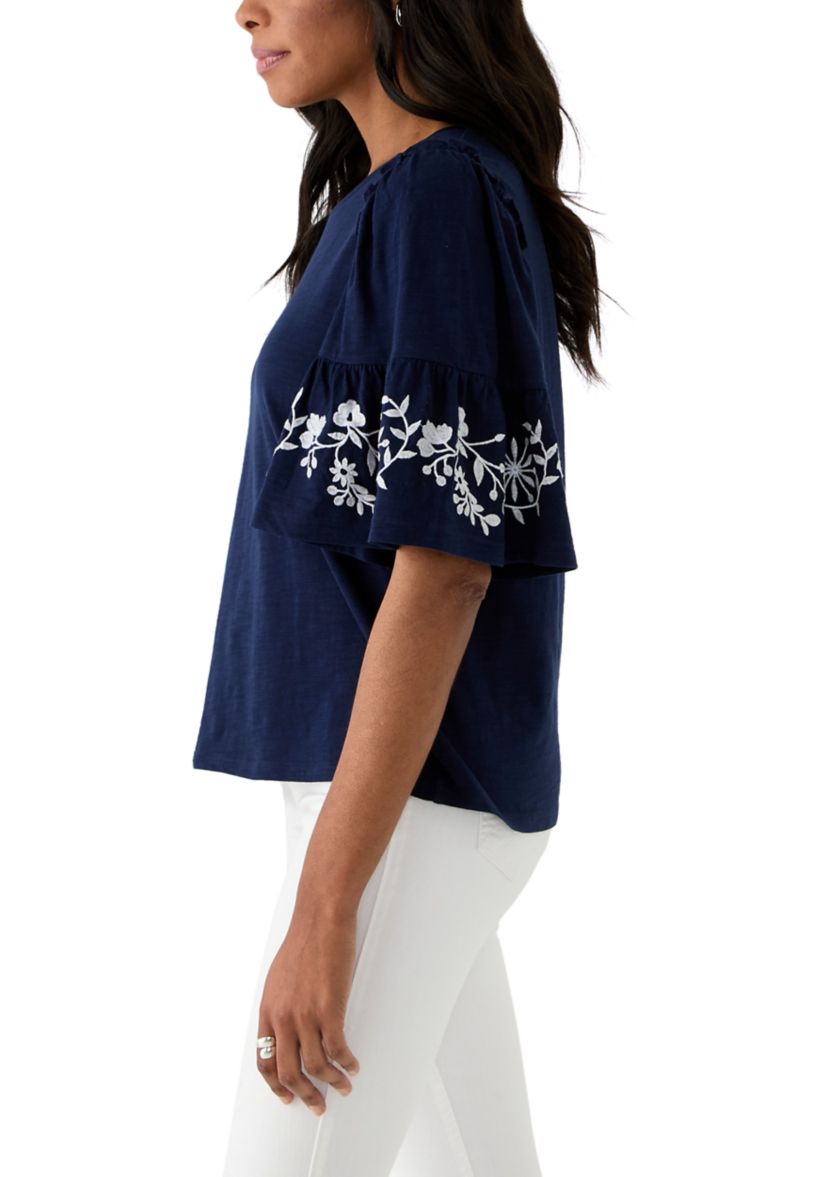 Womens Flutter Sleeve Top
