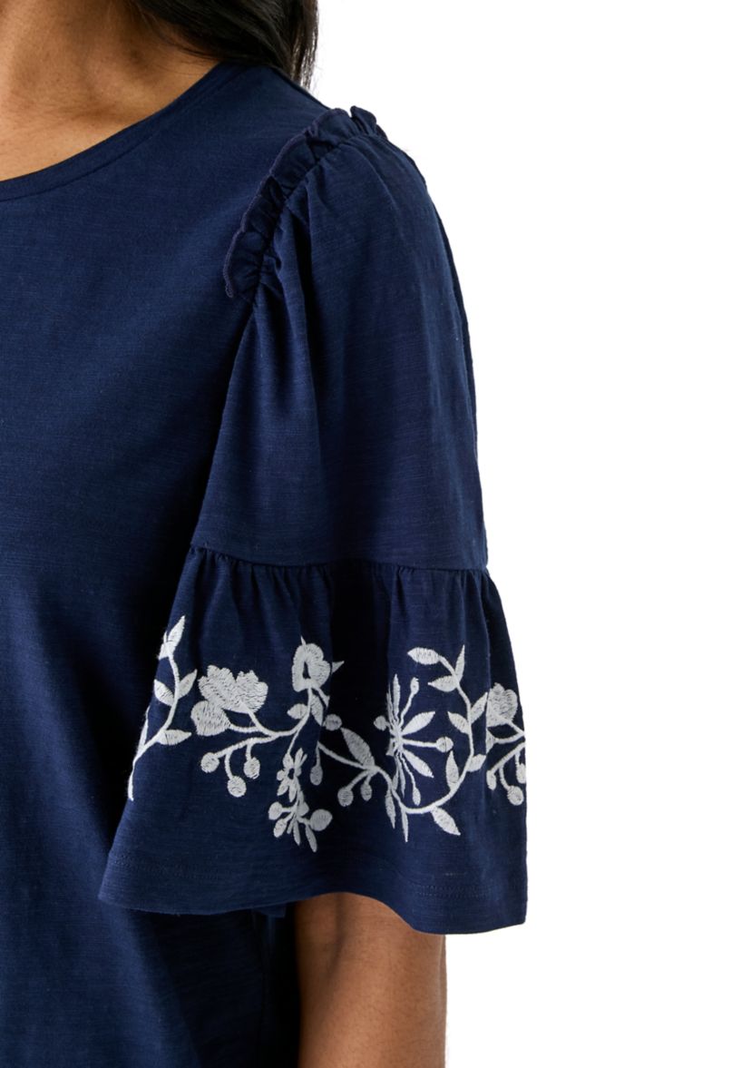 Womens Flutter Sleeve Top