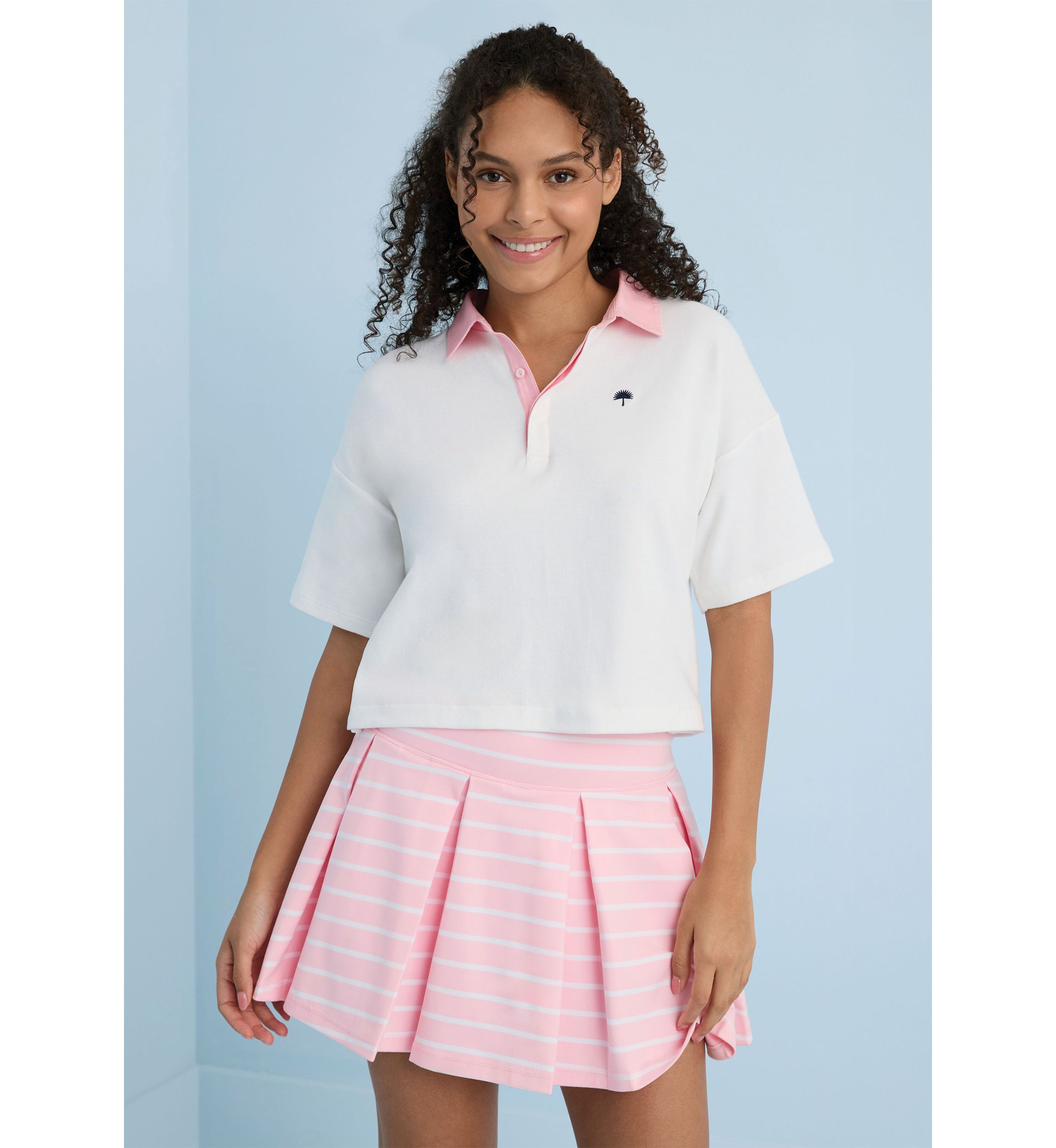 Sewing Down South x Crown & Ivy™ Jonnie Short Sleeve Boxy Rugby Polo