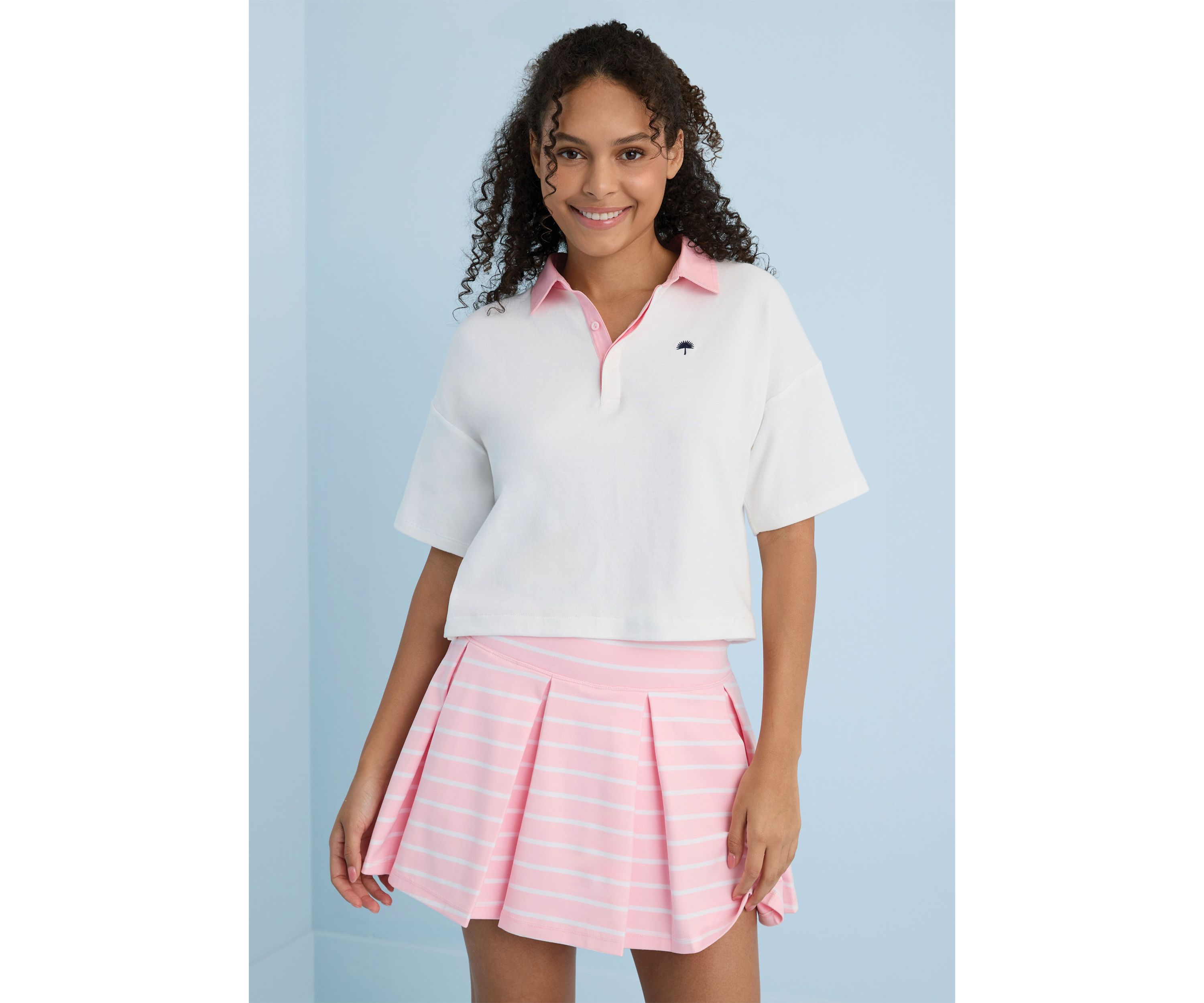 Sewing Down South x Crown & Ivy™ Jonnie Short Sleeve Boxy Rugby Polo