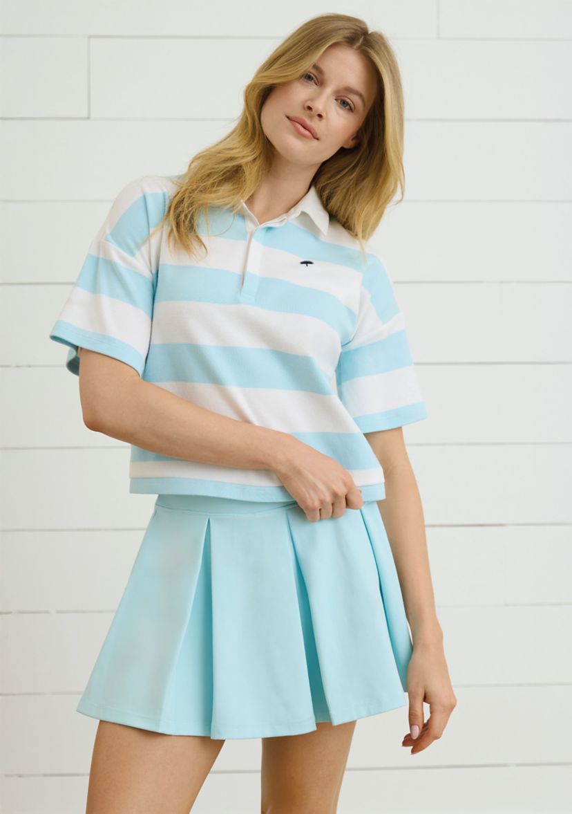  Sewing Down South x Crown & Ivy™ Jonnie Short Sleeve Boxy Rugby Polo