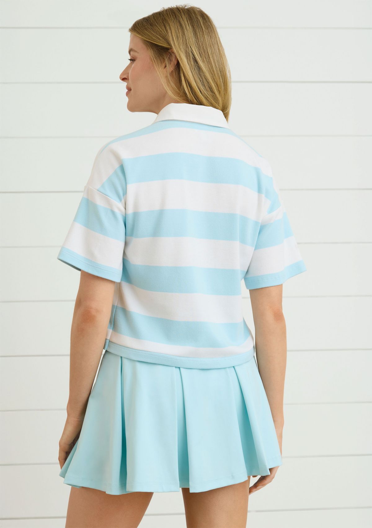  Sewing Down South x Crown & Ivy™ Jonnie Short Sleeve Boxy Rugby Polo