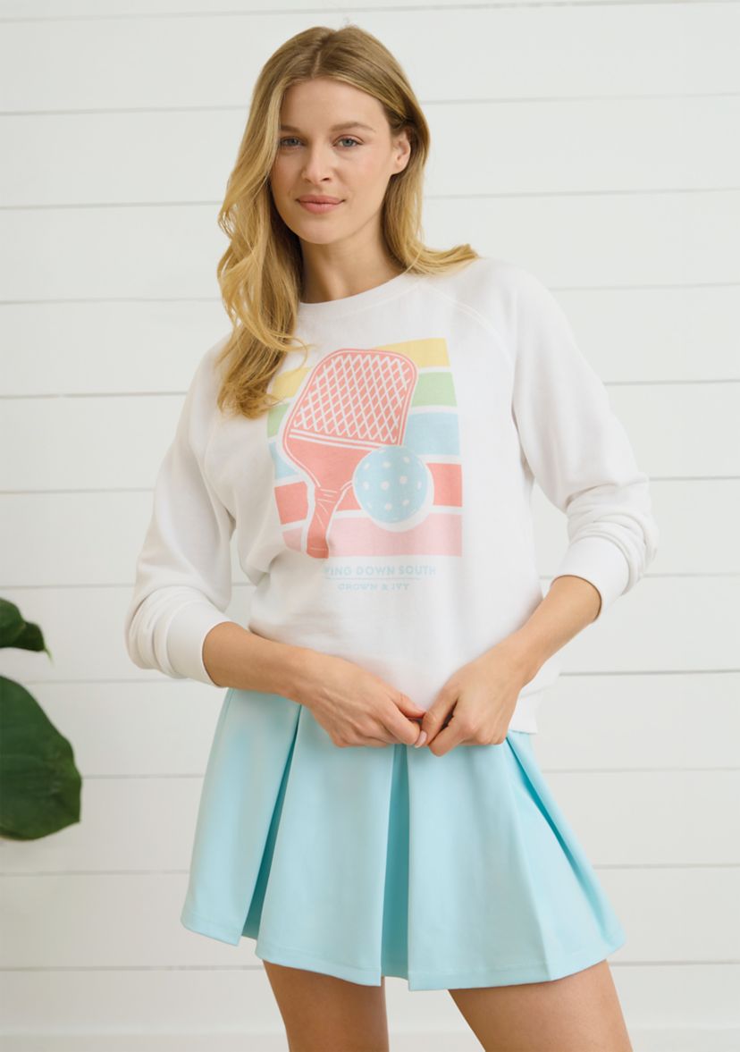 Sewing Down South x Crown & Ivy™ Sarah Graphic Crew Neck Sweatshirt