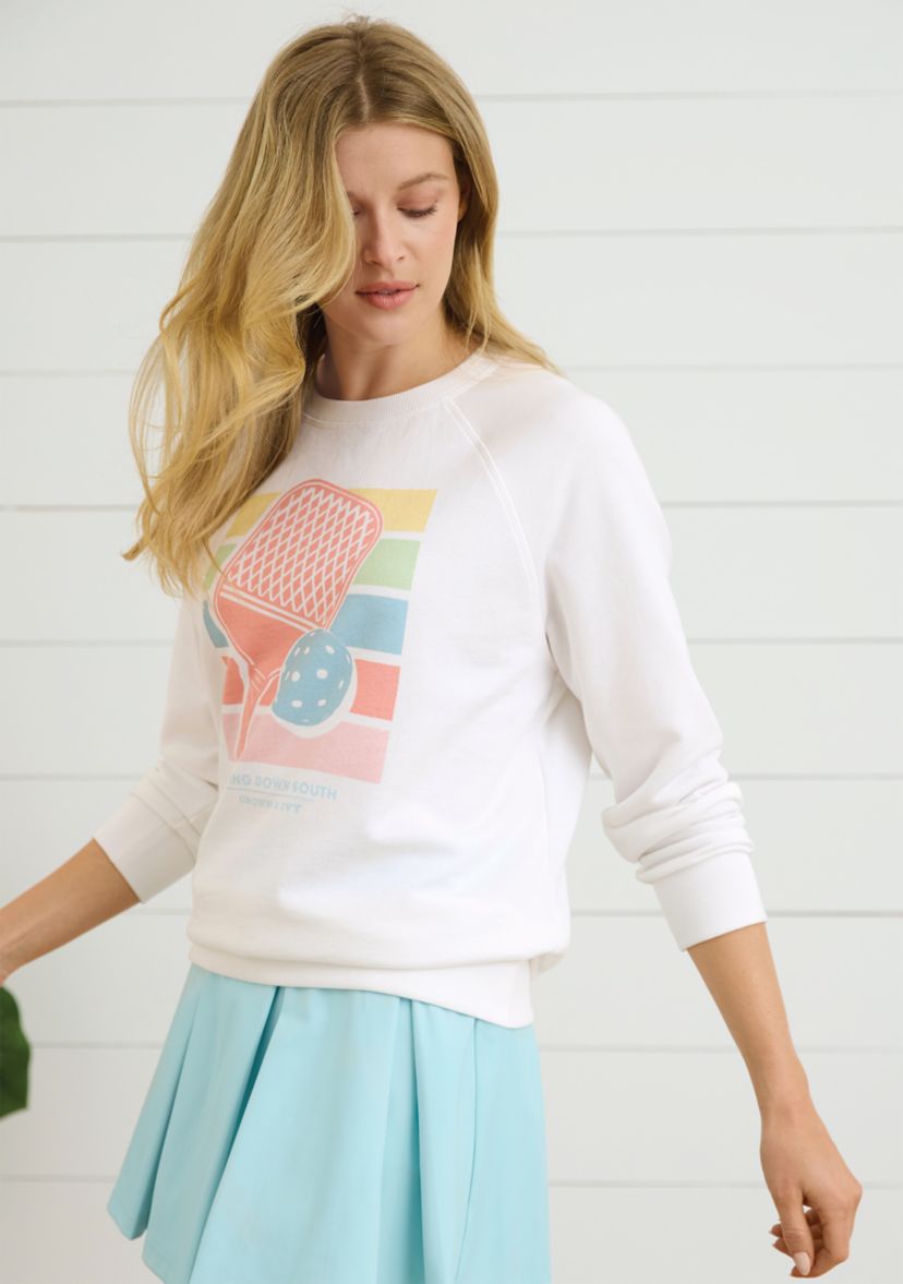 Sewing Down South x Crown & Ivy™ Sarah Graphic Crew Neck Sweatshirt