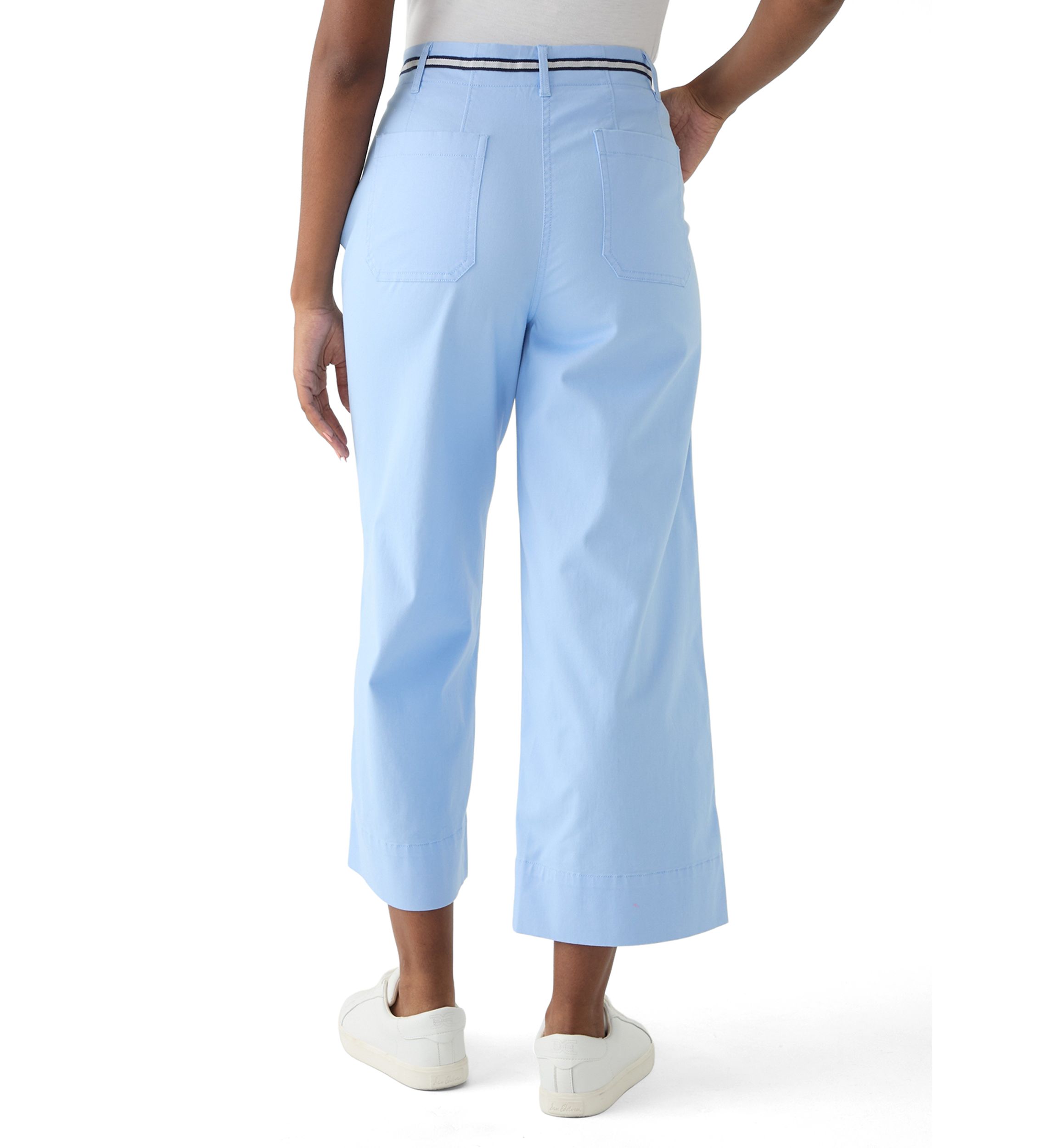 Womens Wide Leg Cropped Chino Pants