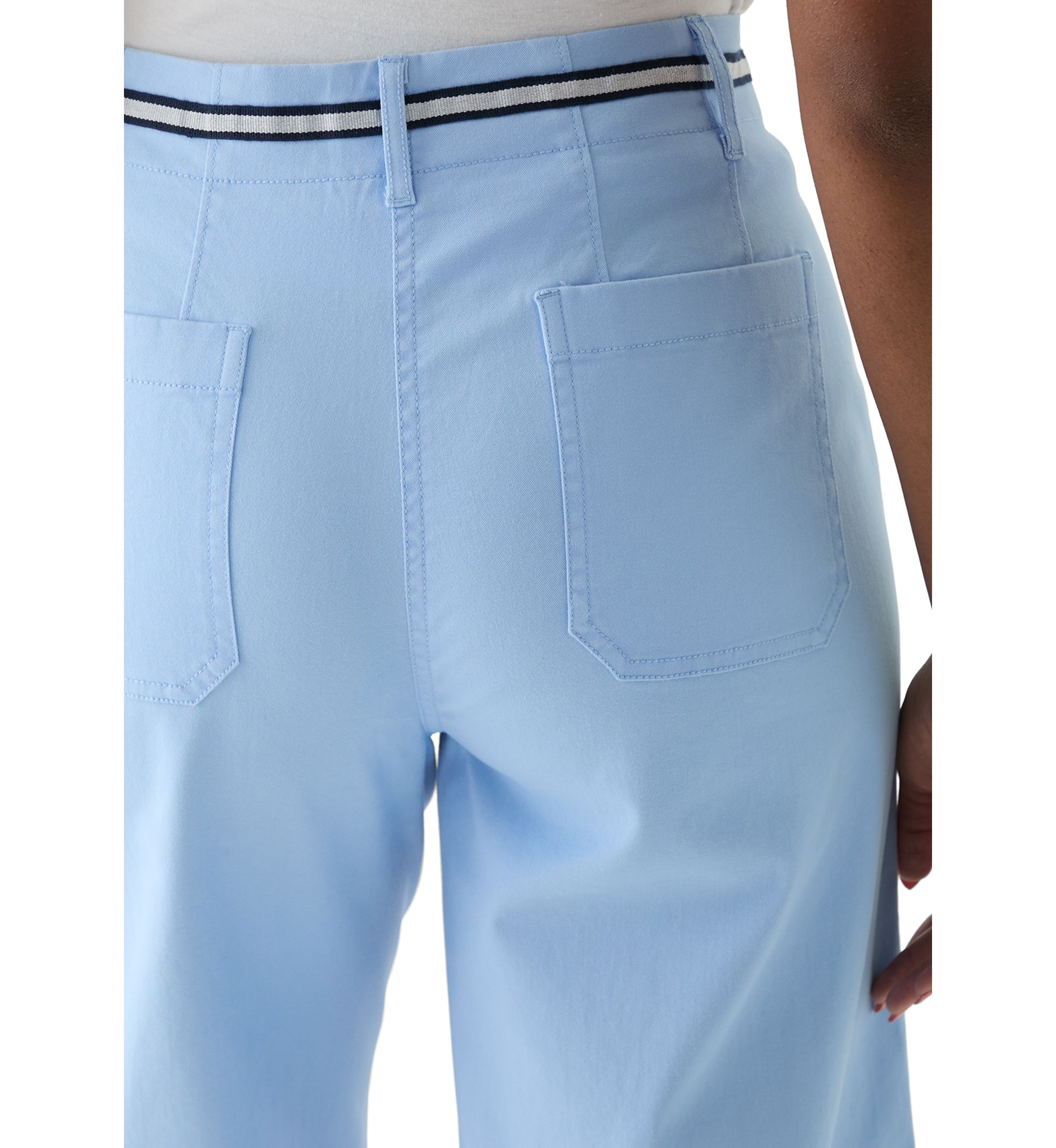 Womens Wide Leg Cropped Chino Pants