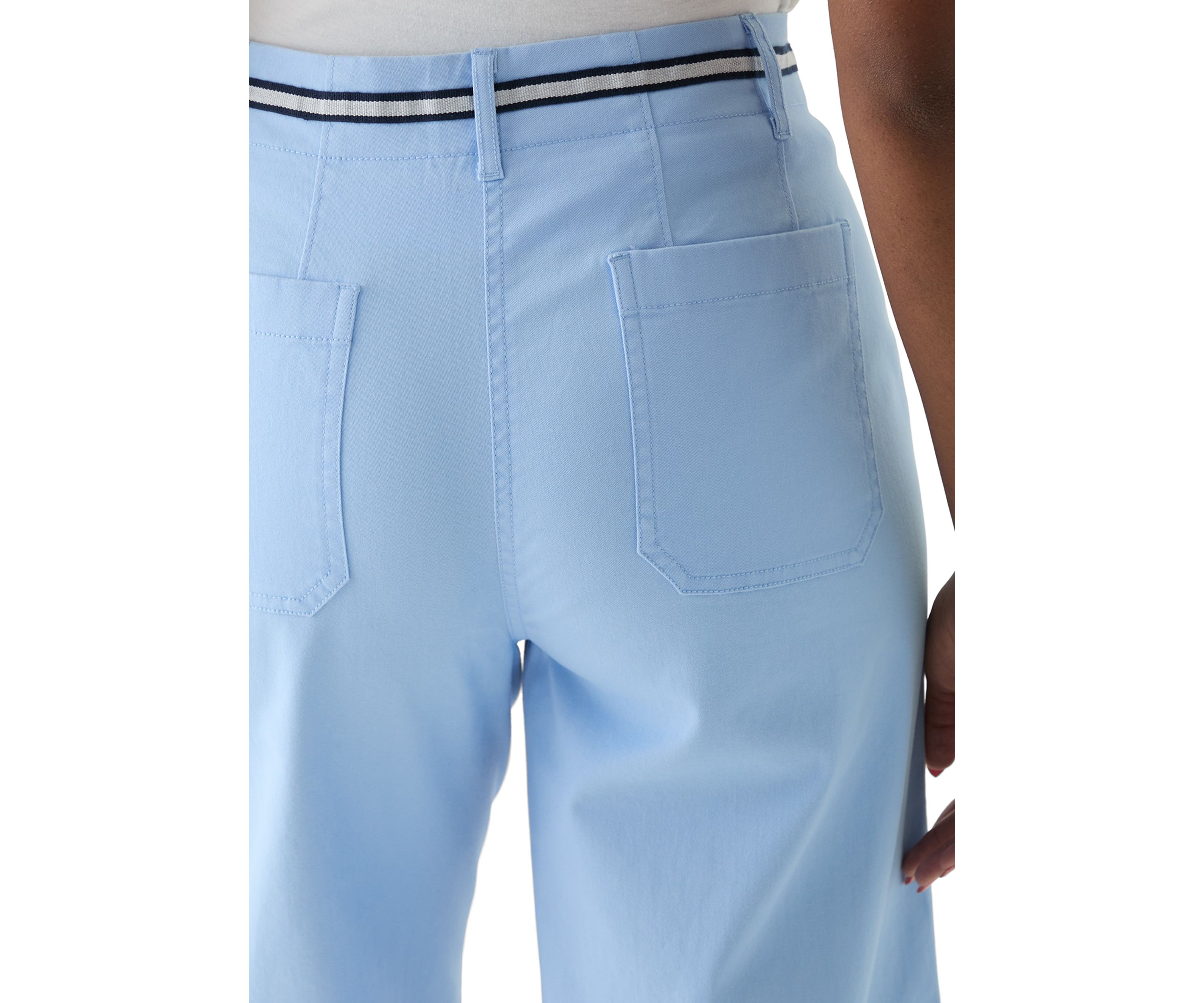 Womens Wide Leg Cropped Chino Pants