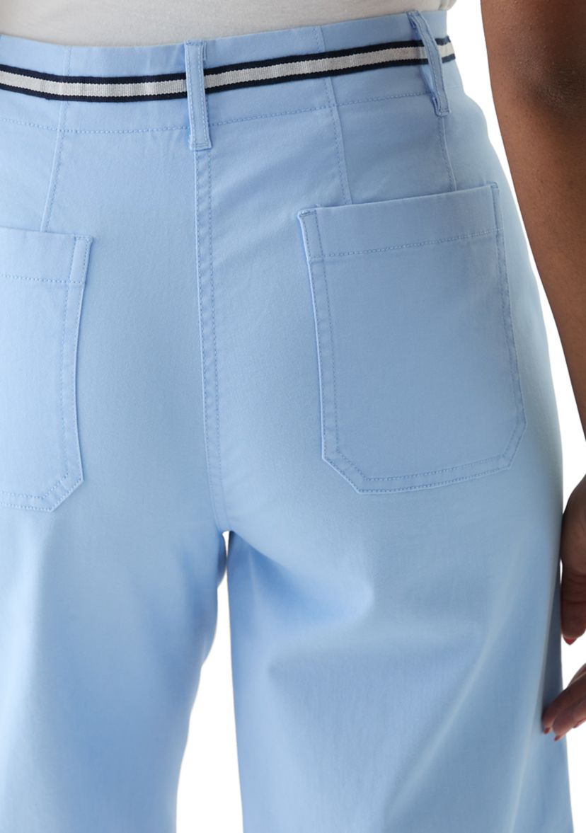 Womens Wide Leg Cropped Chino Pants