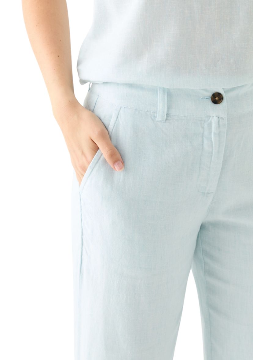 Womens Linen Scallop Pants 