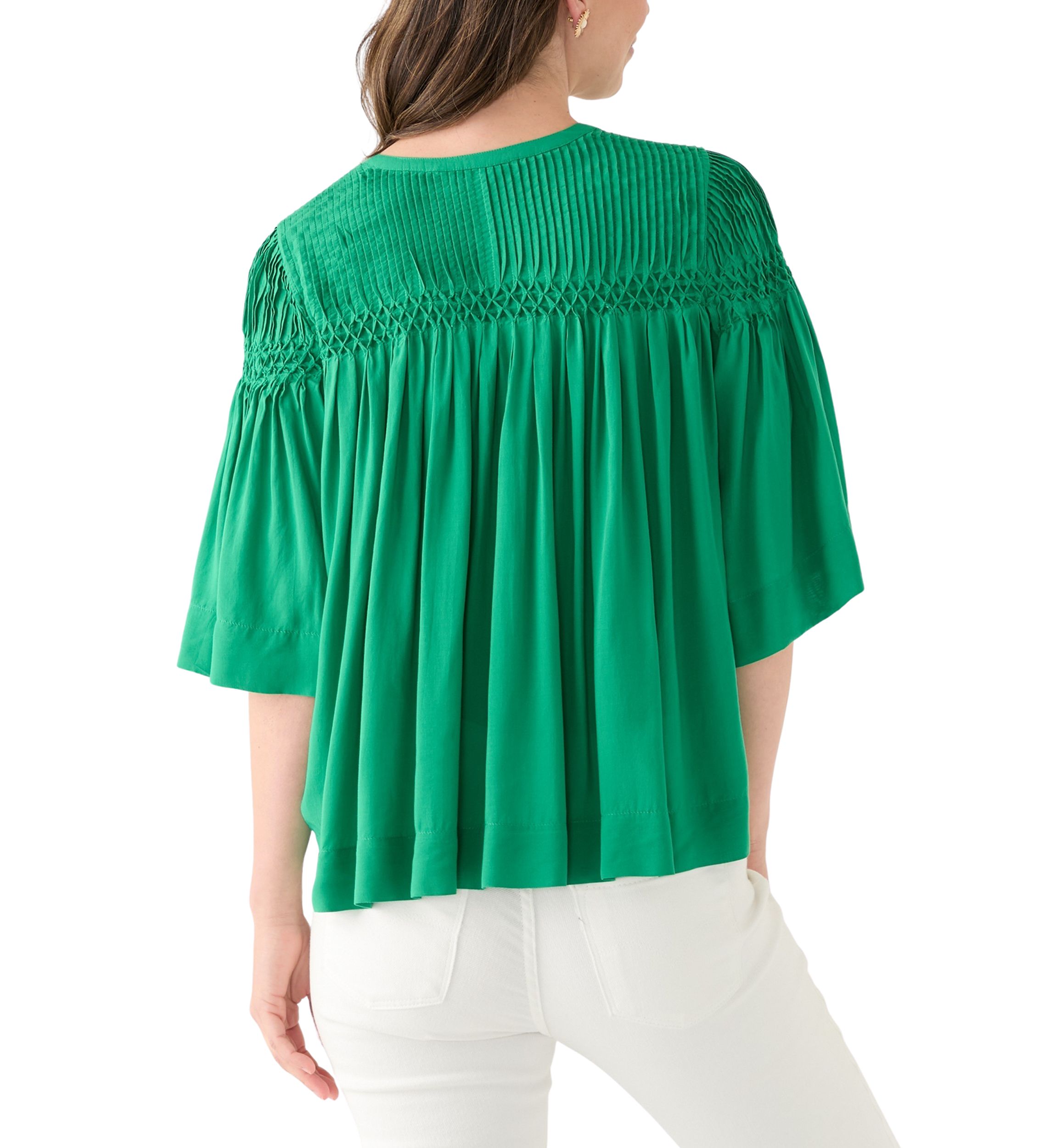 Womens 3/4 Sleeve Pintuck Top