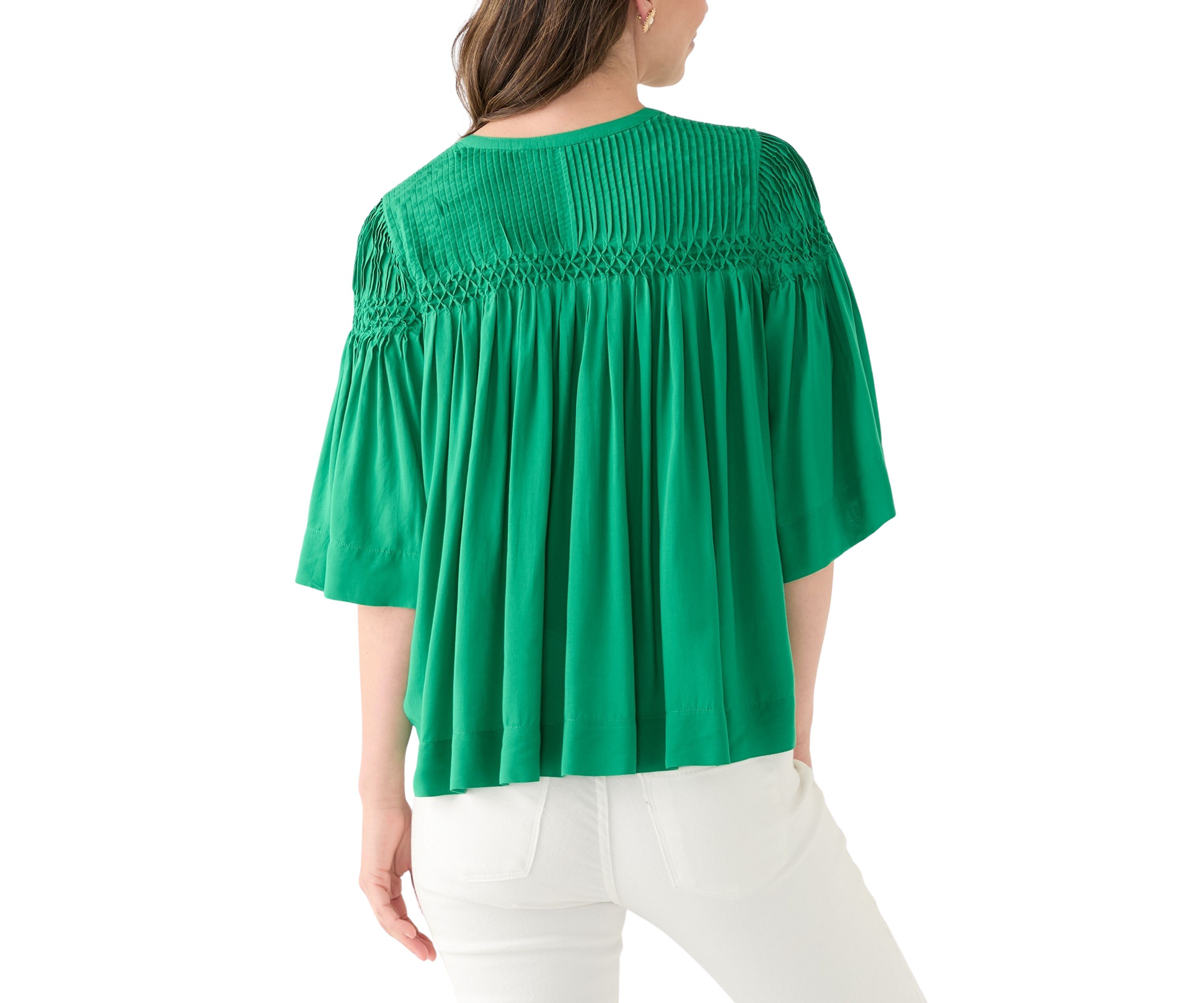 Womens 3/4 Sleeve Pintuck Top
