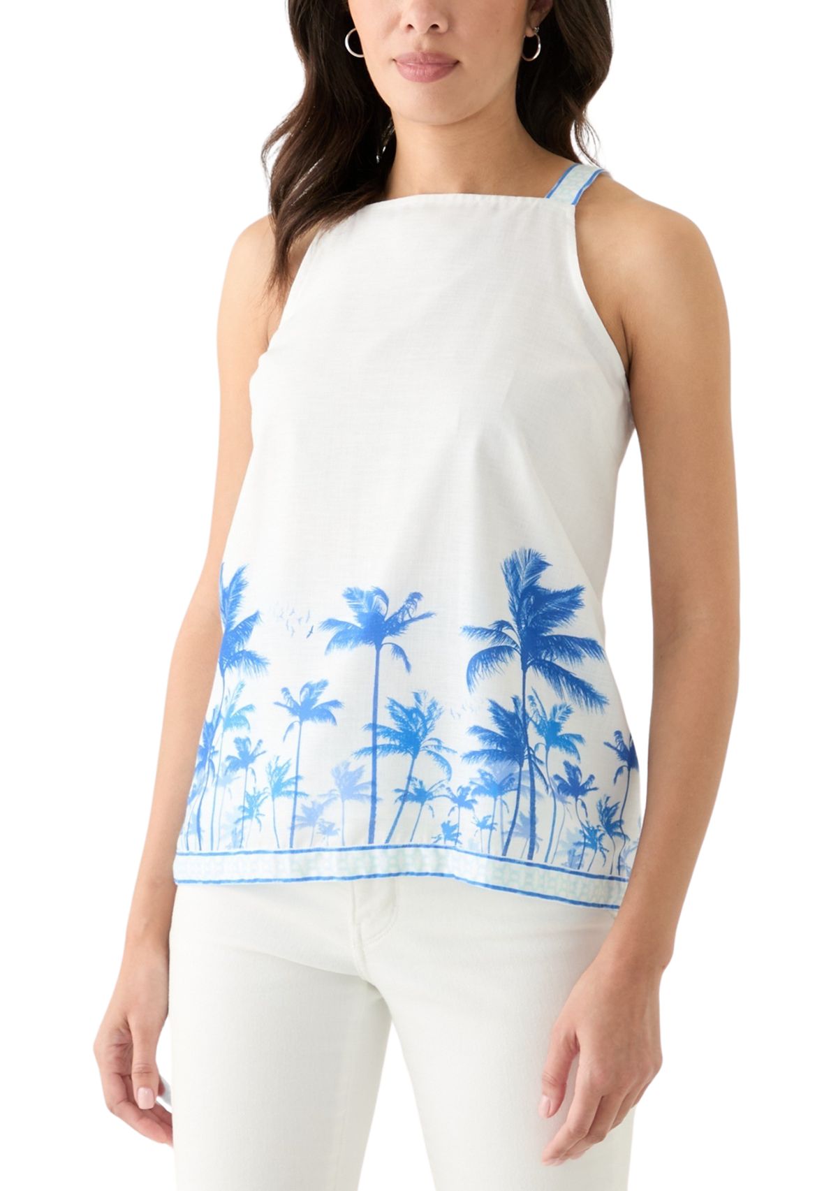 Womens Sleeveless Printed Halter Top