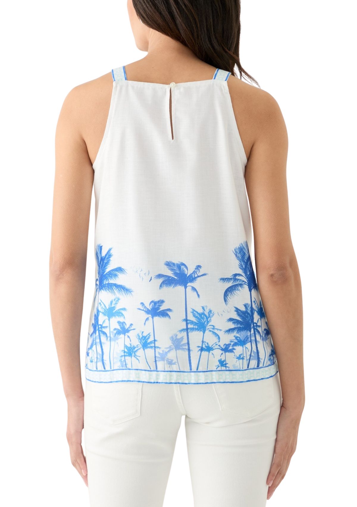 Womens Sleeveless Printed Halter Top