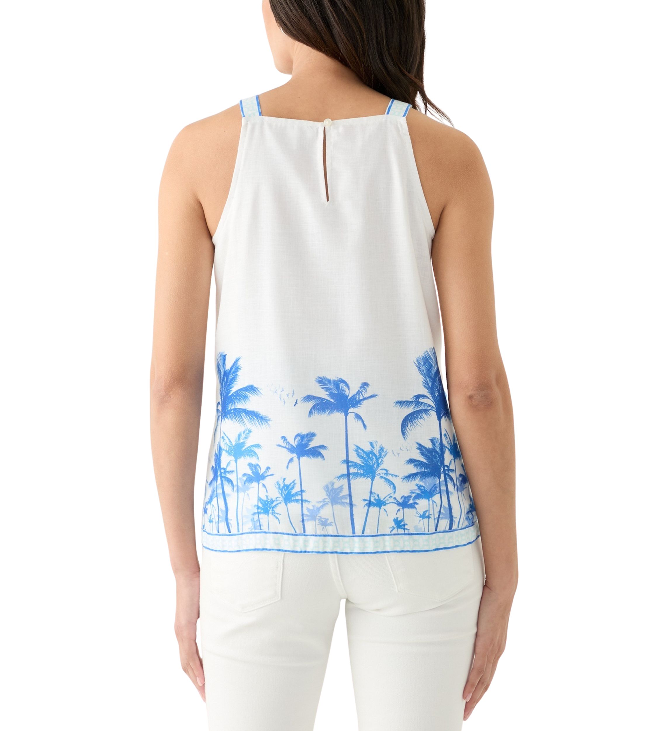 Womens Sleeveless Printed Halter Top