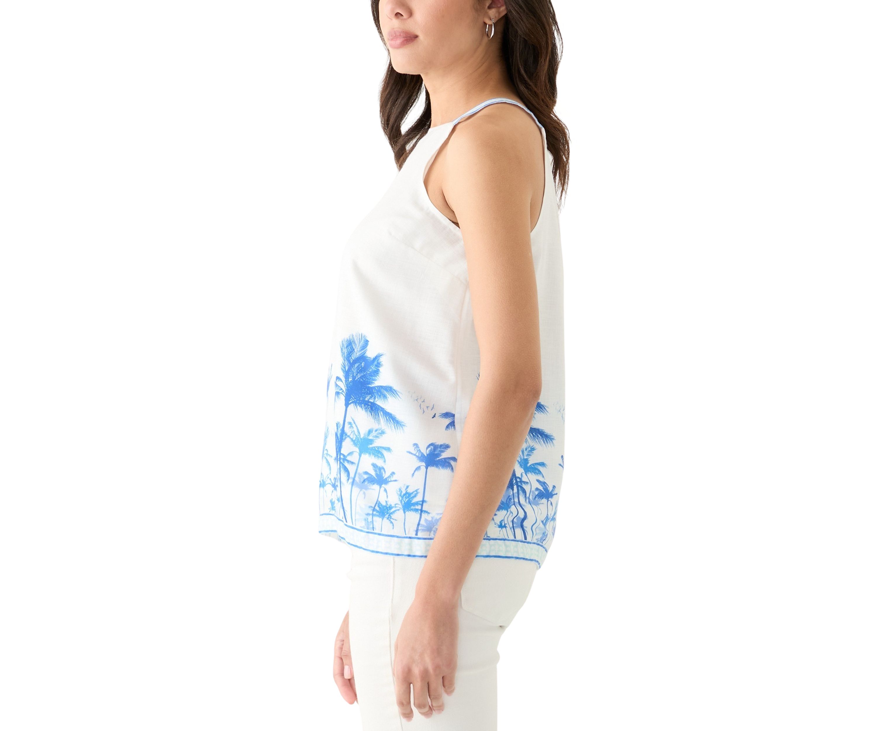 Womens Sleeveless Printed Halter Top