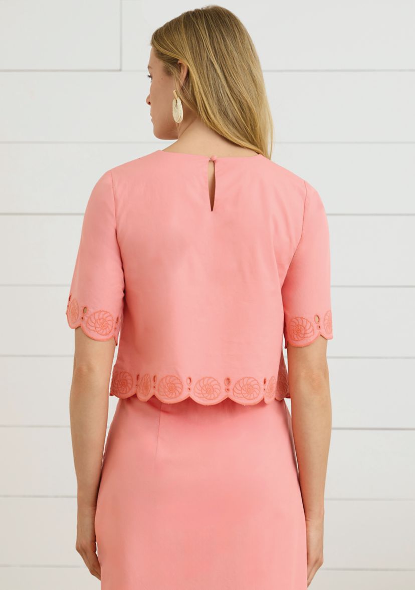 Sewing Down South x Crown & Ivy™ Hayes Short Sleeve Embroidered Blouse