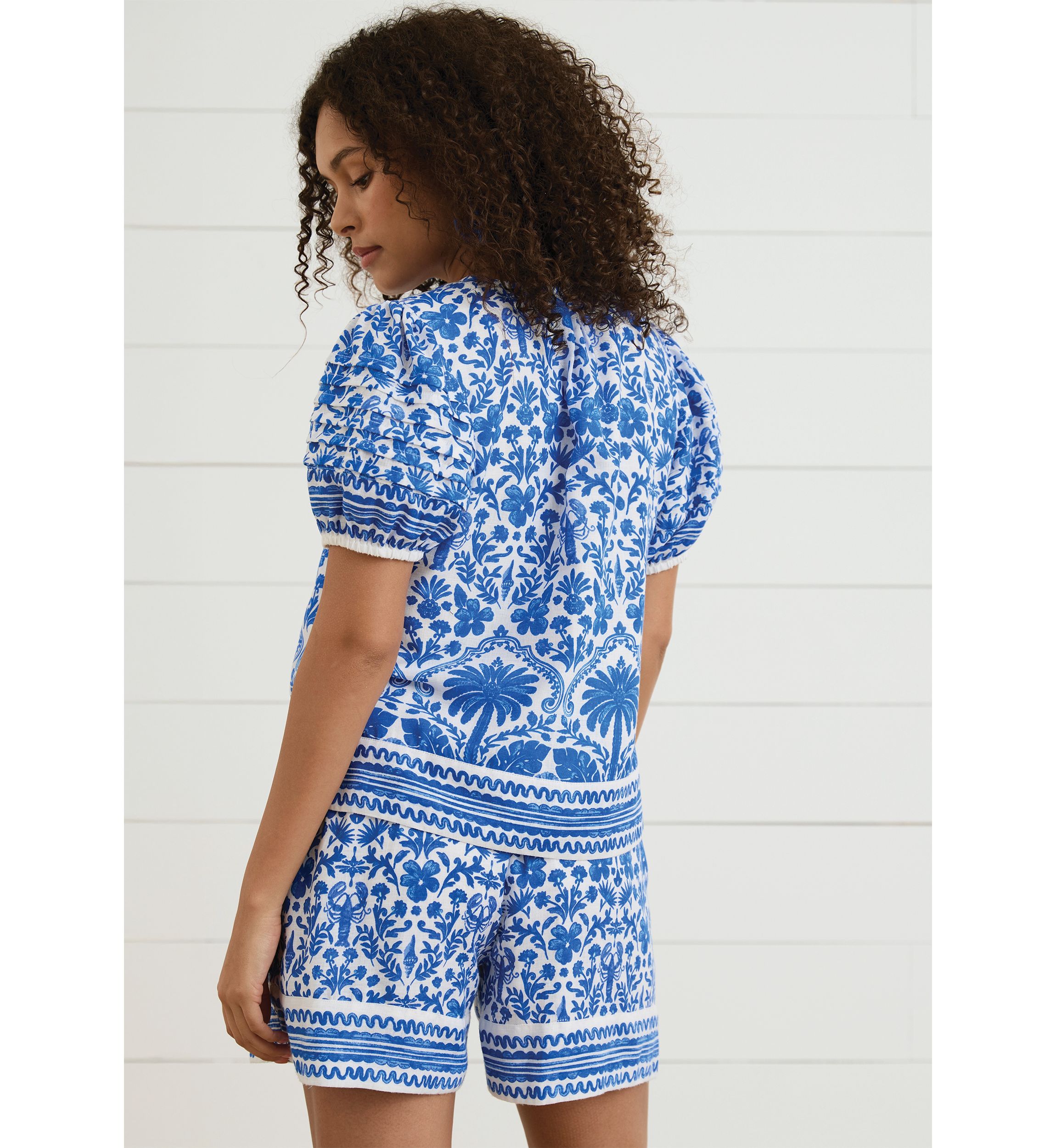 Sewing Down South x Crown & Ivy™ Stono Short Sleeve Printed Blouse