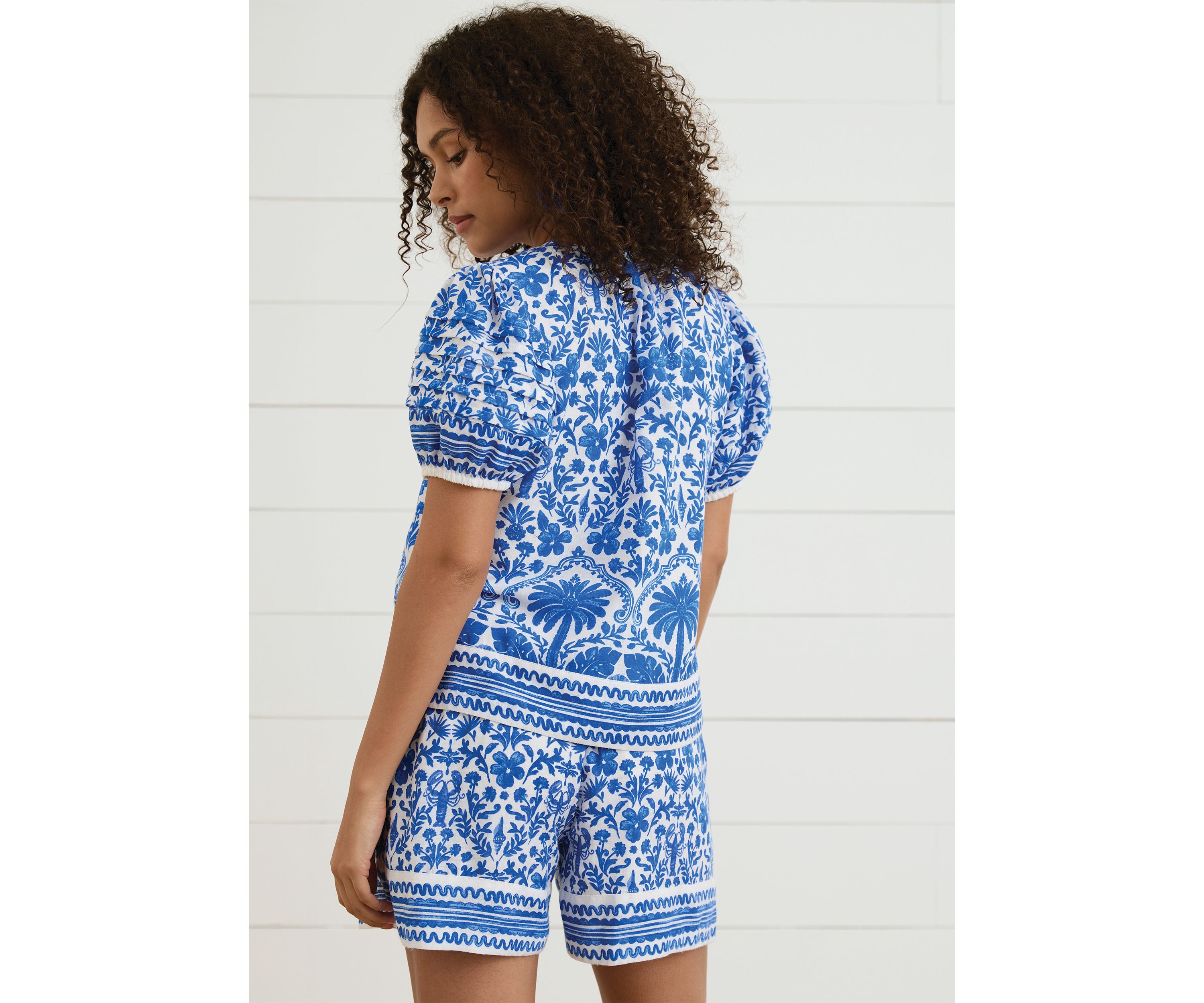Sewing Down South x Crown & Ivy™ Stono Short Sleeve Printed Blouse