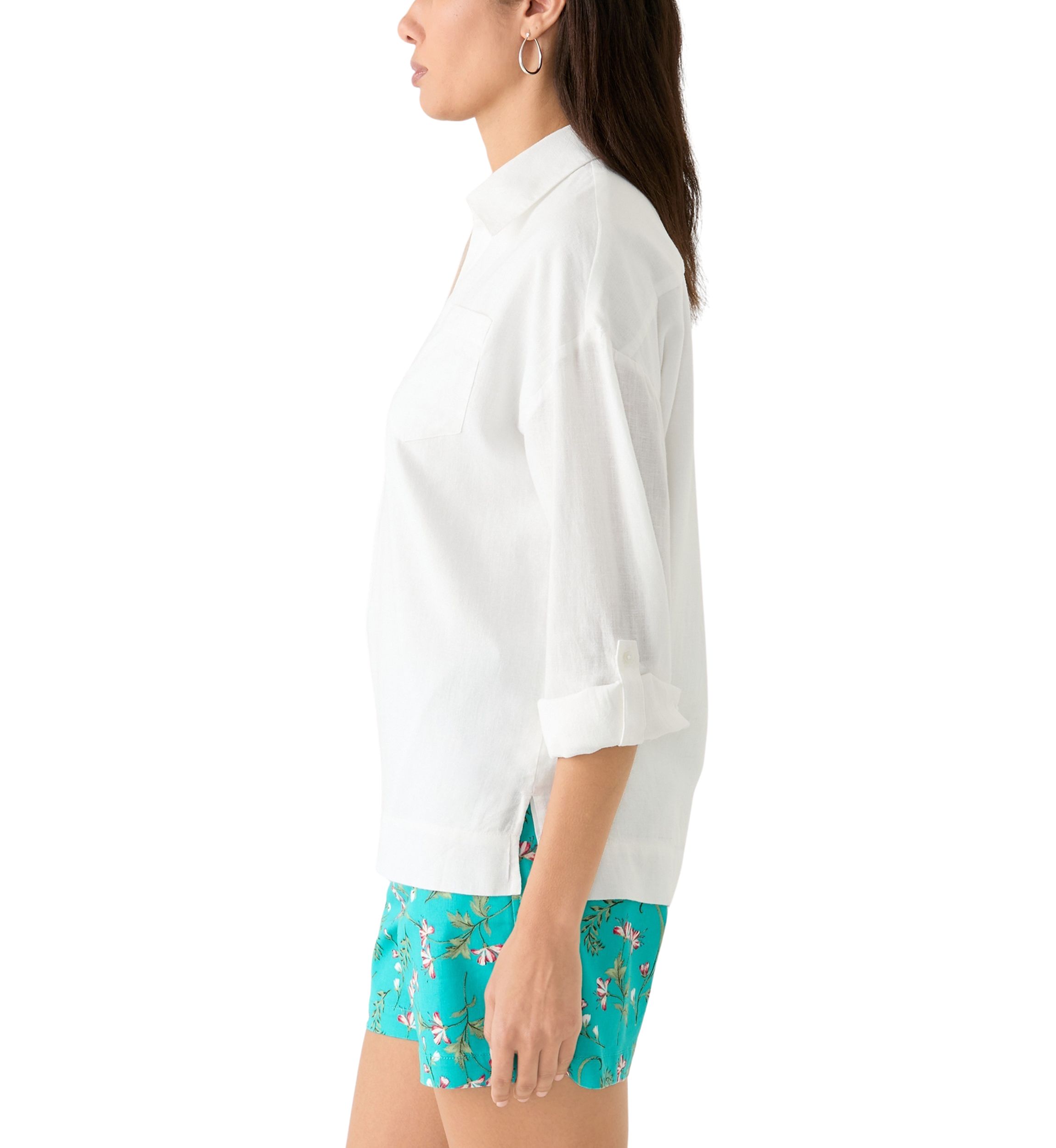 Womens Long Sleeve Popover Shirt 