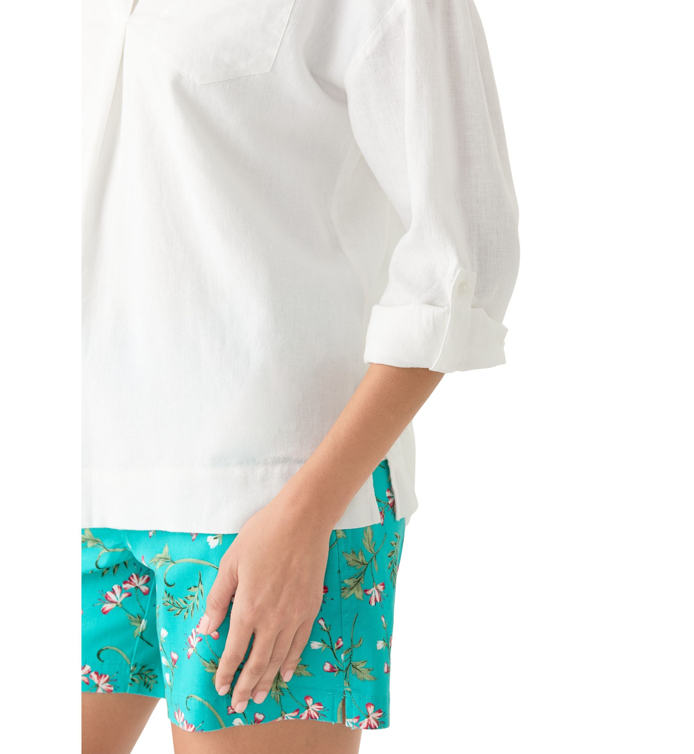 Womens Long Sleeve Popover Shirt 