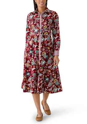 Crown & Ivy Women's Long Sleeve Shirtdress