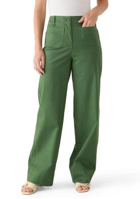 Crown & Ivy Women's Wide Leg Chino Pants