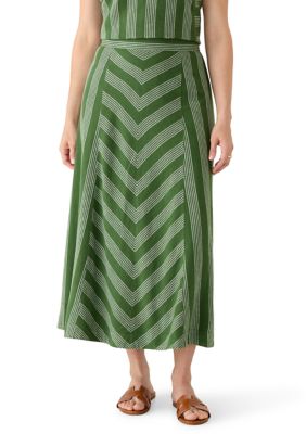 Crown & Ivy Women's Striped Midi Skirt