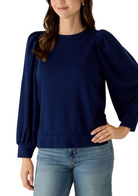 Crown & Ivy Women's Long Sleeve Bow Sweatshirt