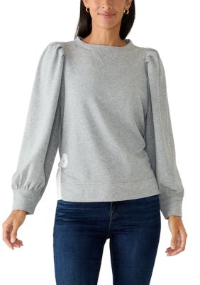 Crown & Ivy Women's Long Sleeve Bow Sweatshirt