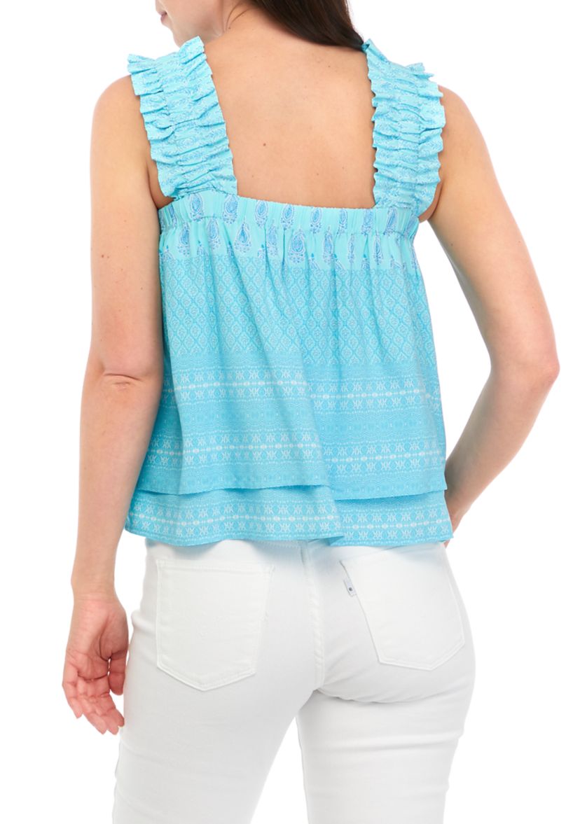 Petite Sleeveless Ruffle Layered Top 