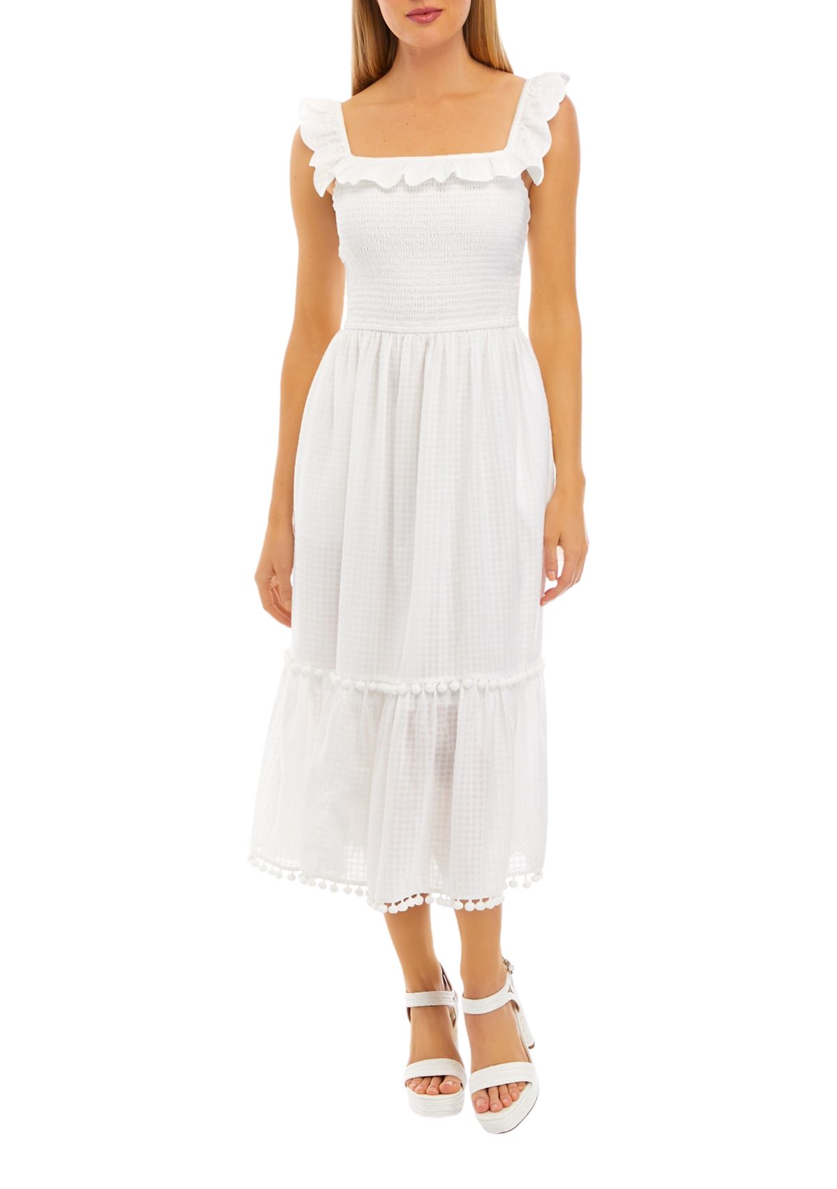 Petite Sleeveless Square Neck Dress