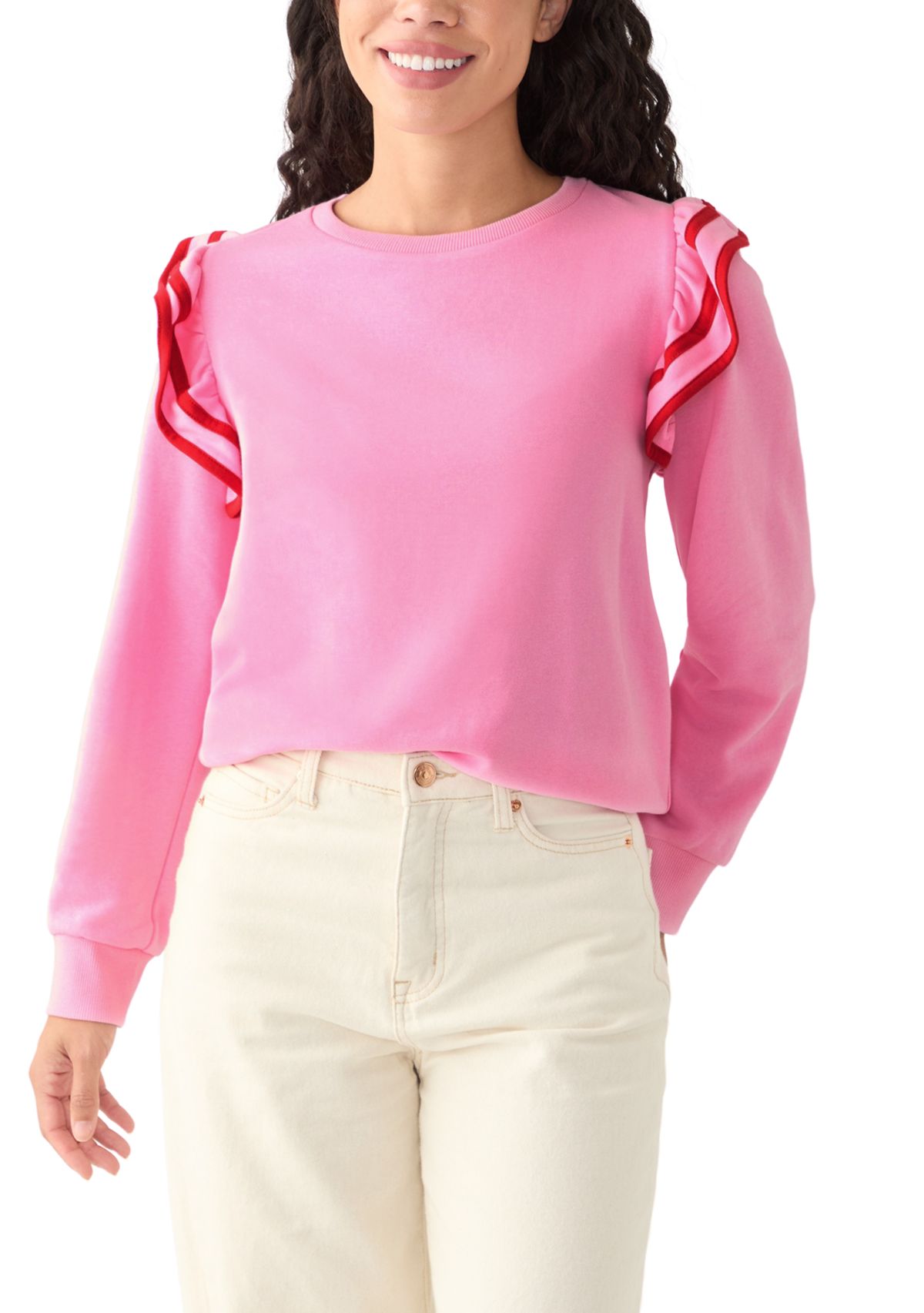 Petite Ruffle Sleeve Sweatshirt 